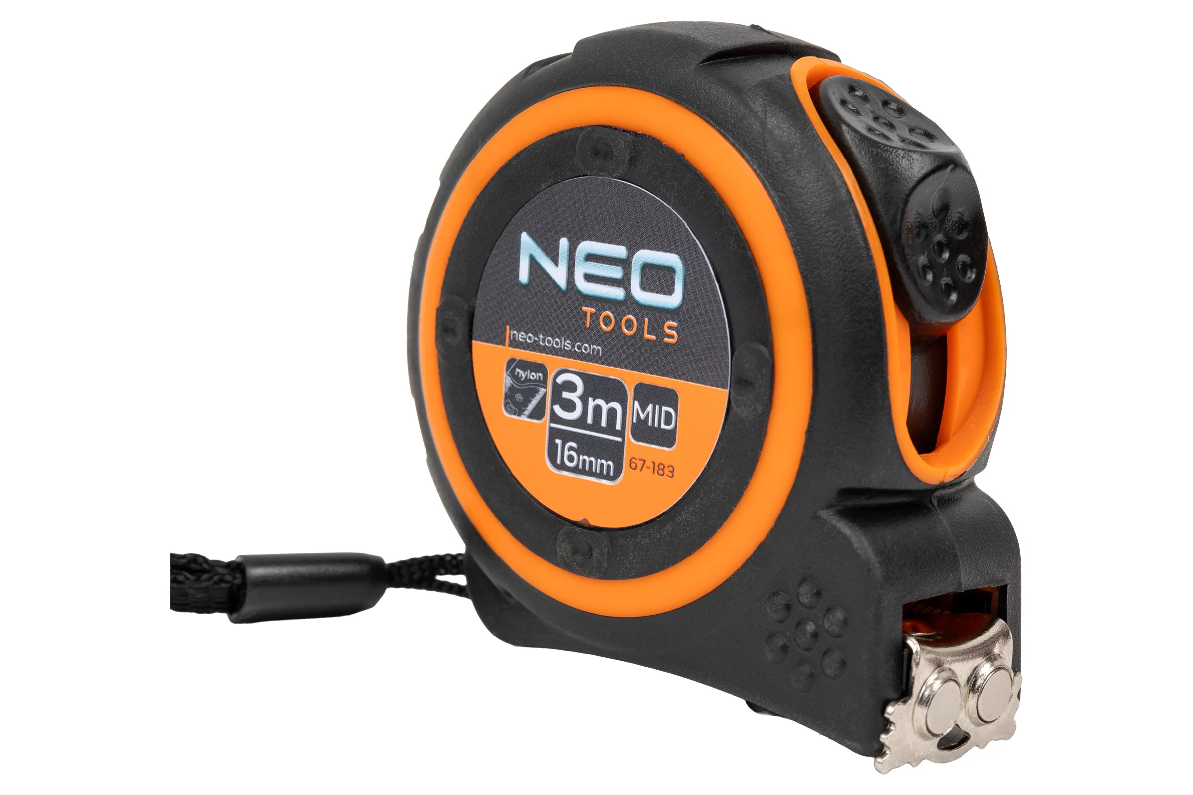 Рулетка NEO Tools двухкомпонентный корпус стальная лента 3 м x 19 мм магнит 67-183