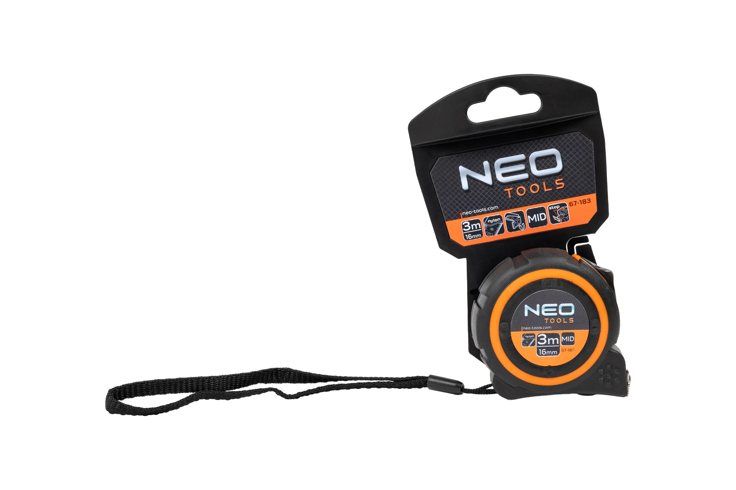 Рулетка NEO Tools двухкомпонентный корпус стальная лента 3 м x 19 мм магнит 67-183