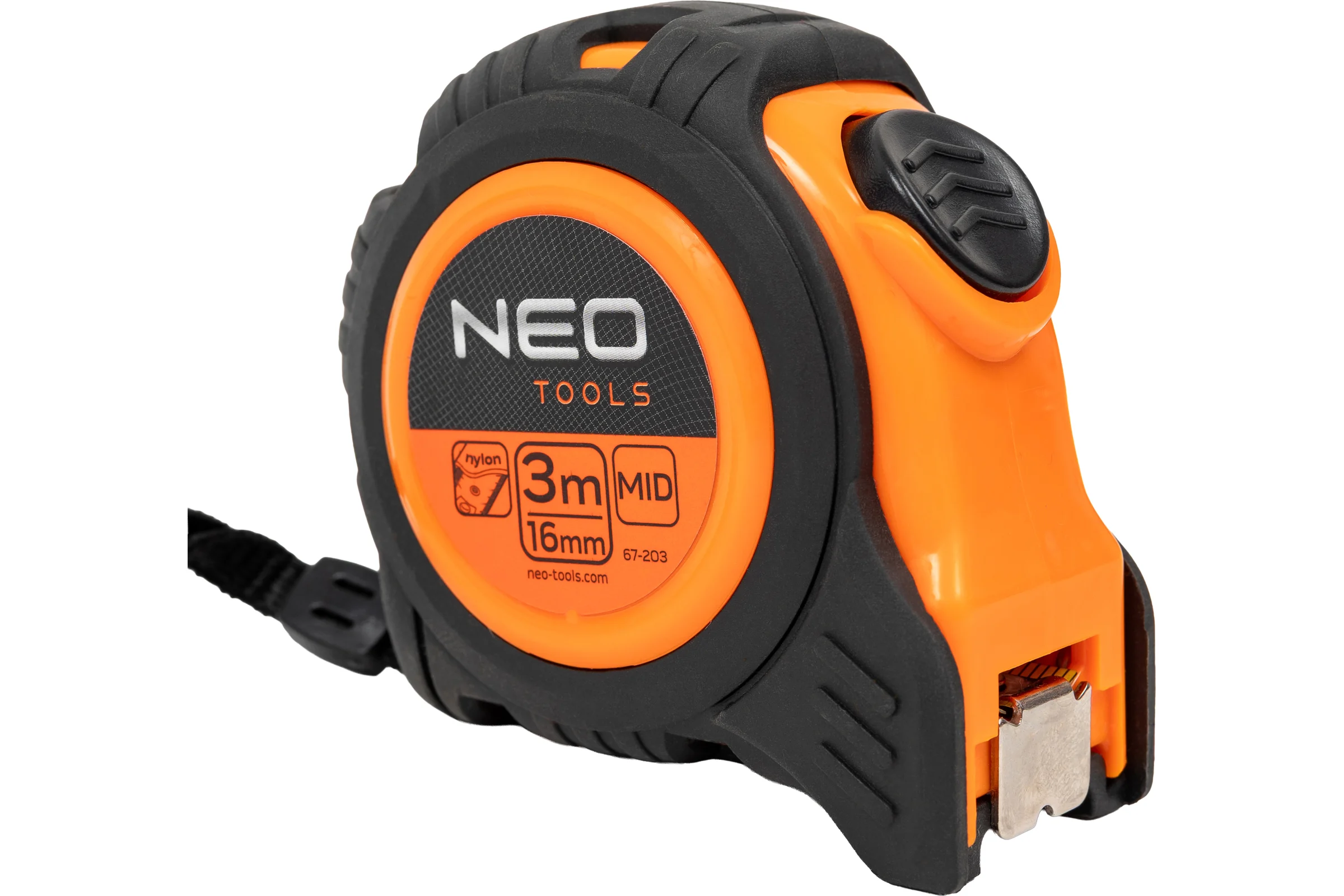 Рулетка NEO Tools стальная лента 3 м x 16 мм c автостопом 67-203