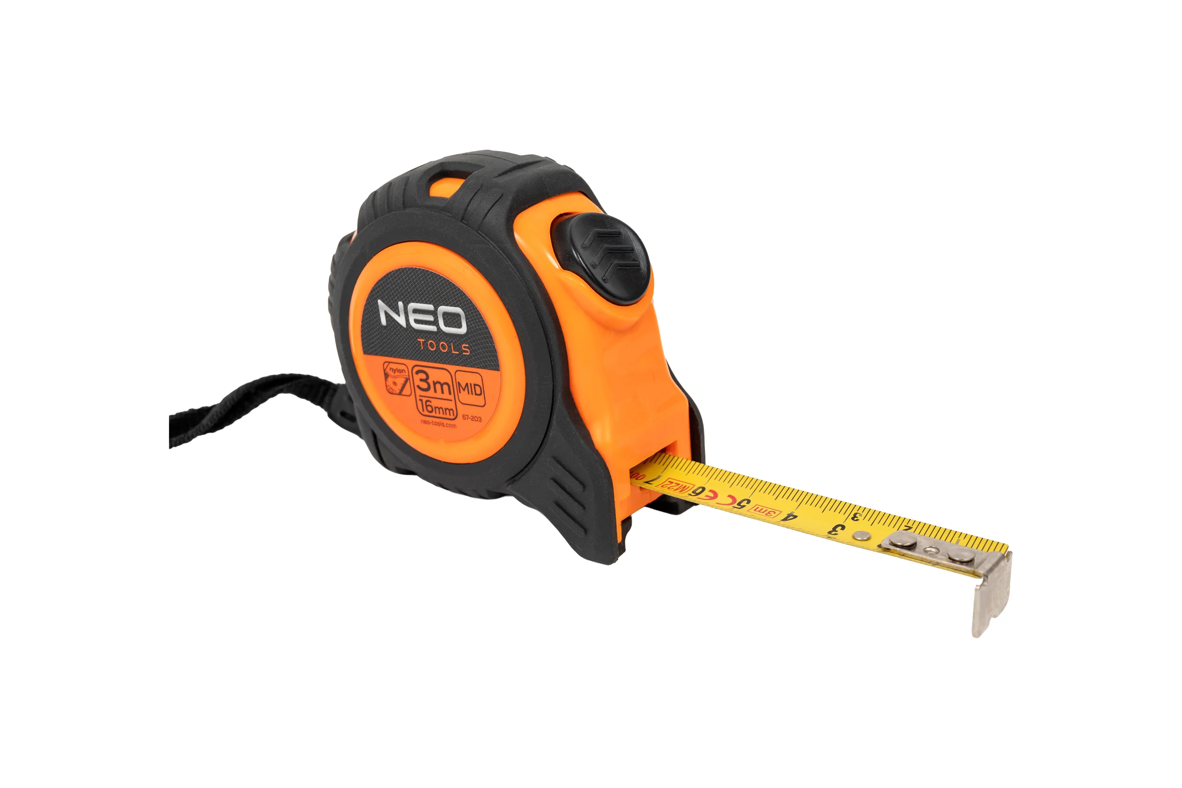 Рулетка NEO Tools стальная лента 3 м x 16 мм c автостопом 67-203