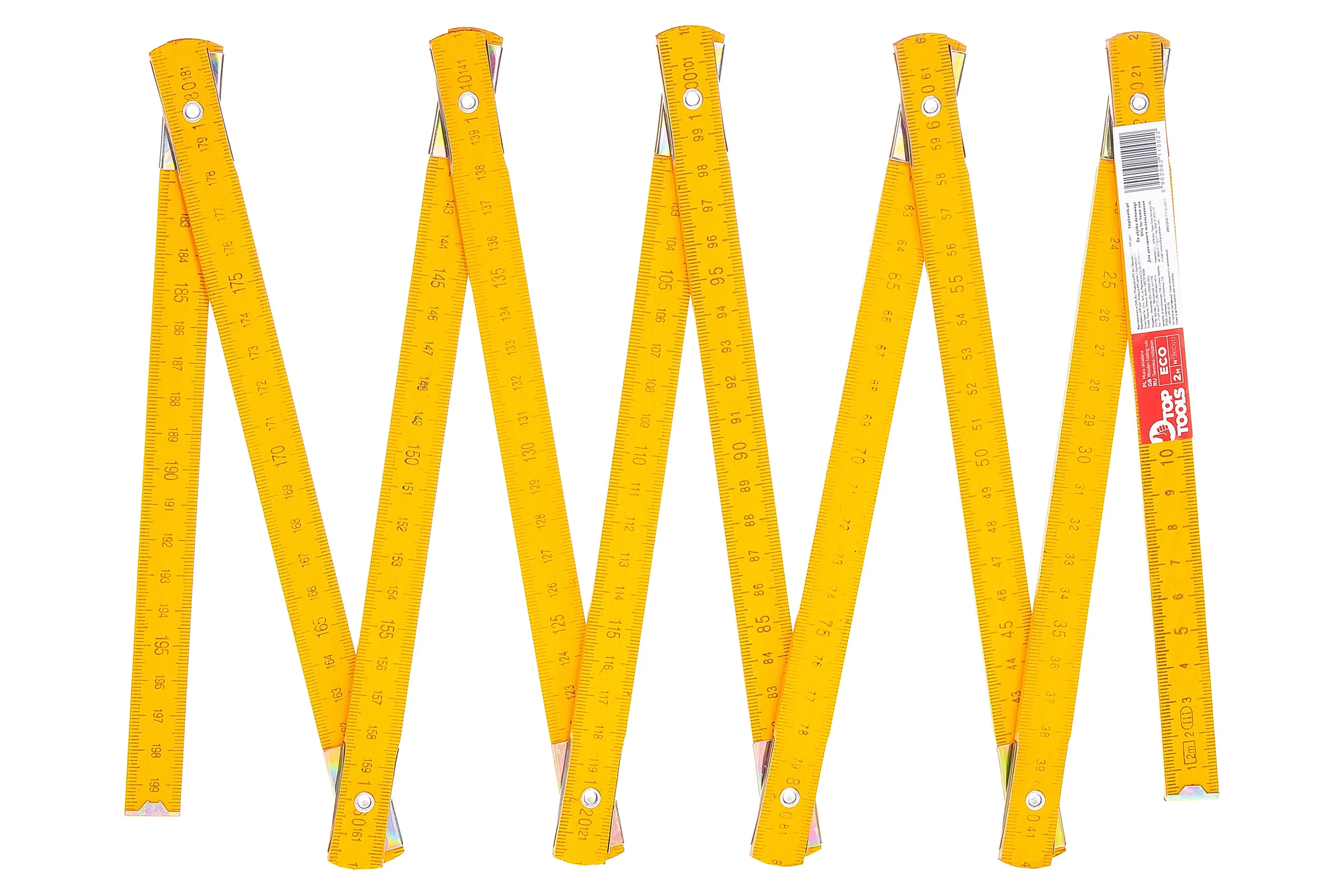 Складной деревянный метр 2 м, желтый Top Tools 26C012