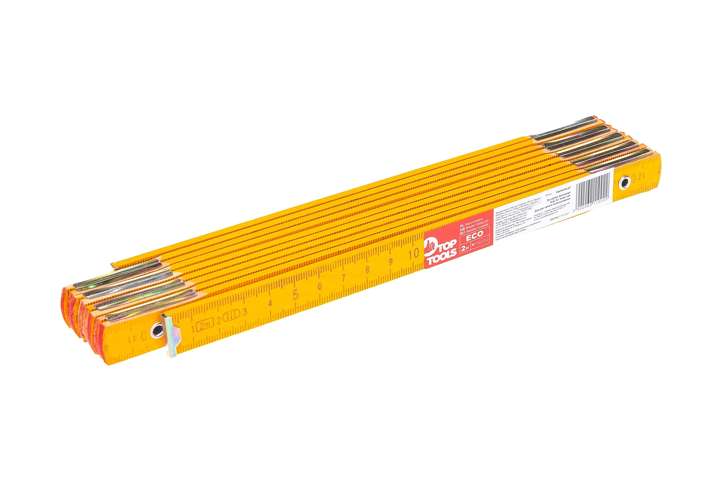 Складной деревянный метр 2 м, желтый Top Tools 26C012
