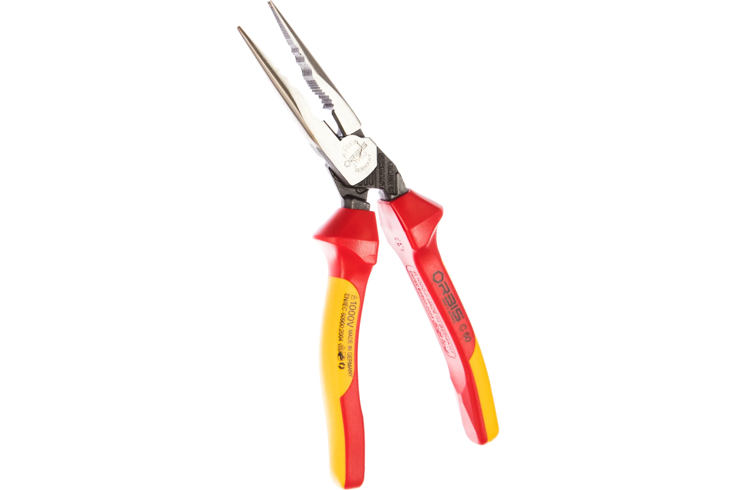 Плоскокруглогубцы L=220мм 1000V OrbisWill EvoTel C60 pro VDE 21-150/40RV