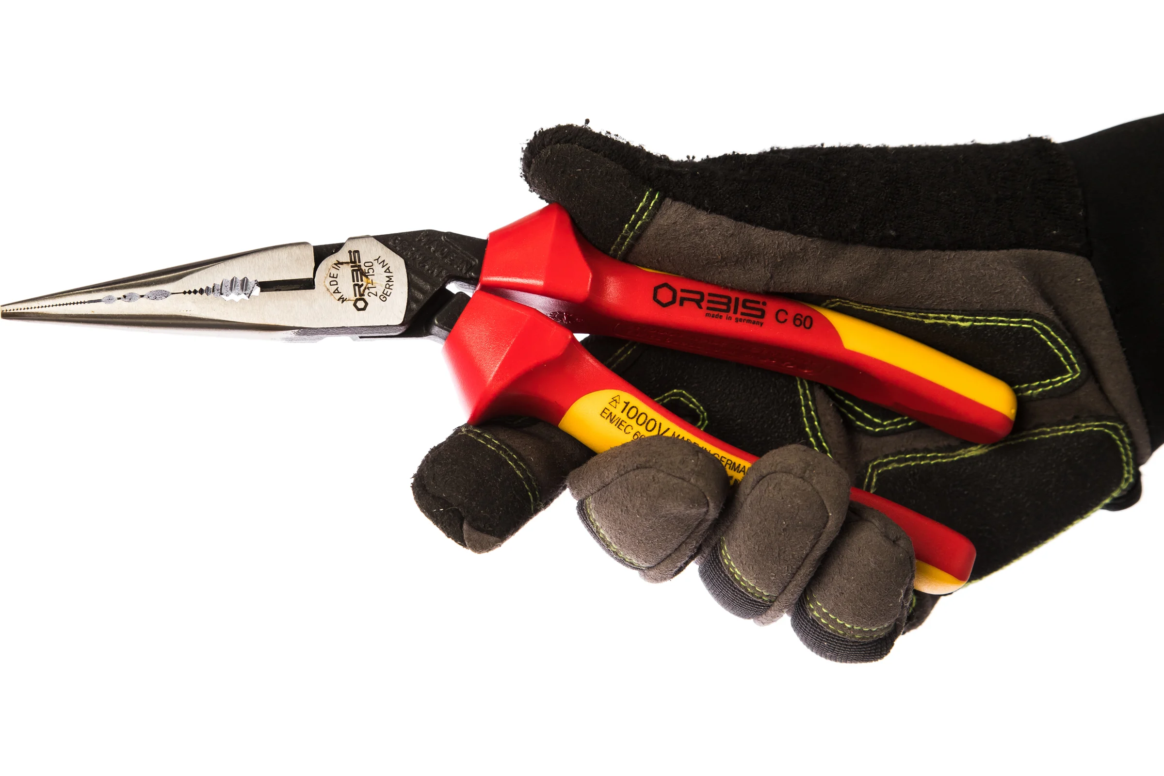 Плоскокруглогубцы L=220мм 1000V OrbisWill EvoTel C60 pro VDE 21-150/40RV