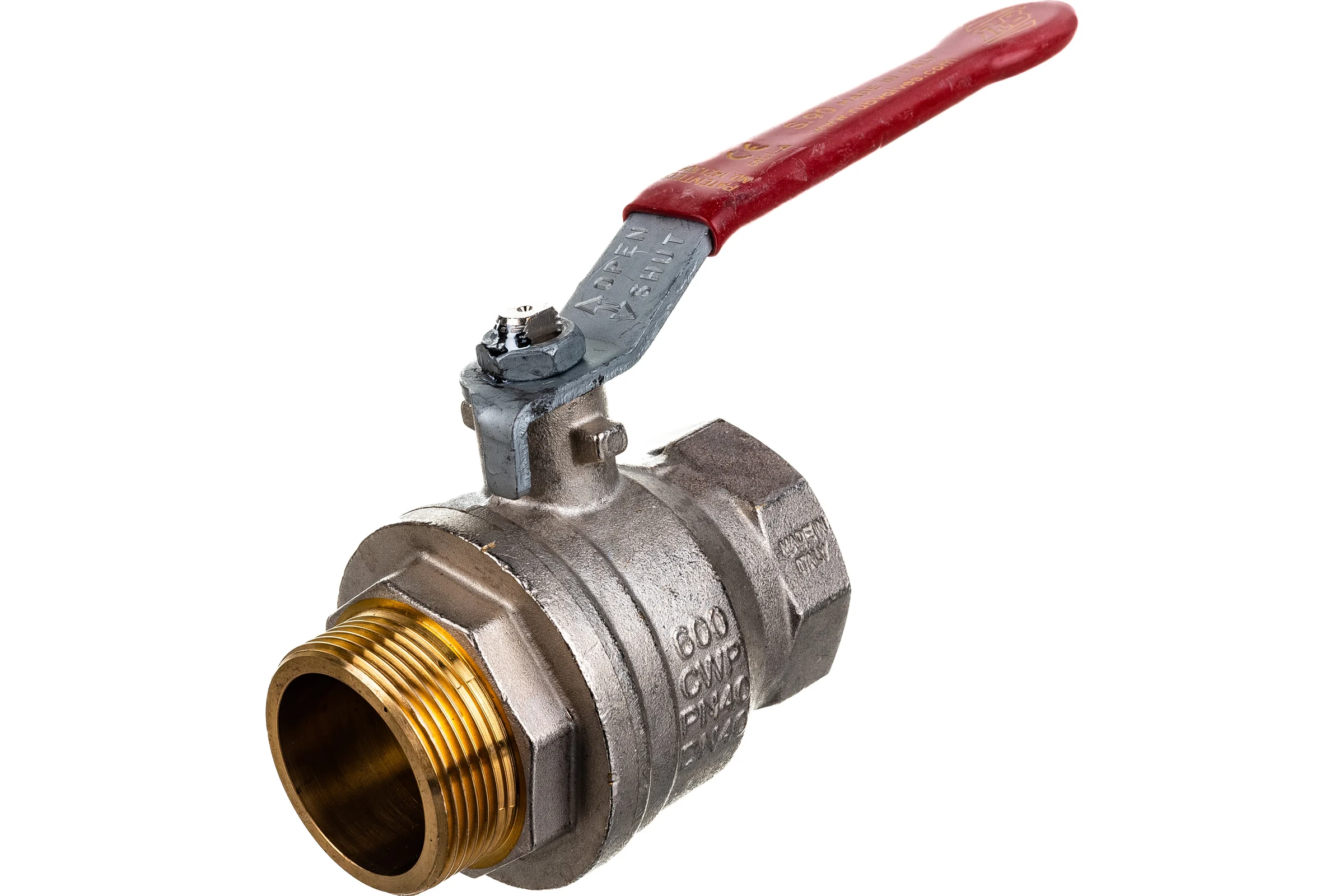 Шаровой кран RuB, 1 1/2" DN40 PN40, ВР-НР, серия MILANO (S.90), ручка S90H20