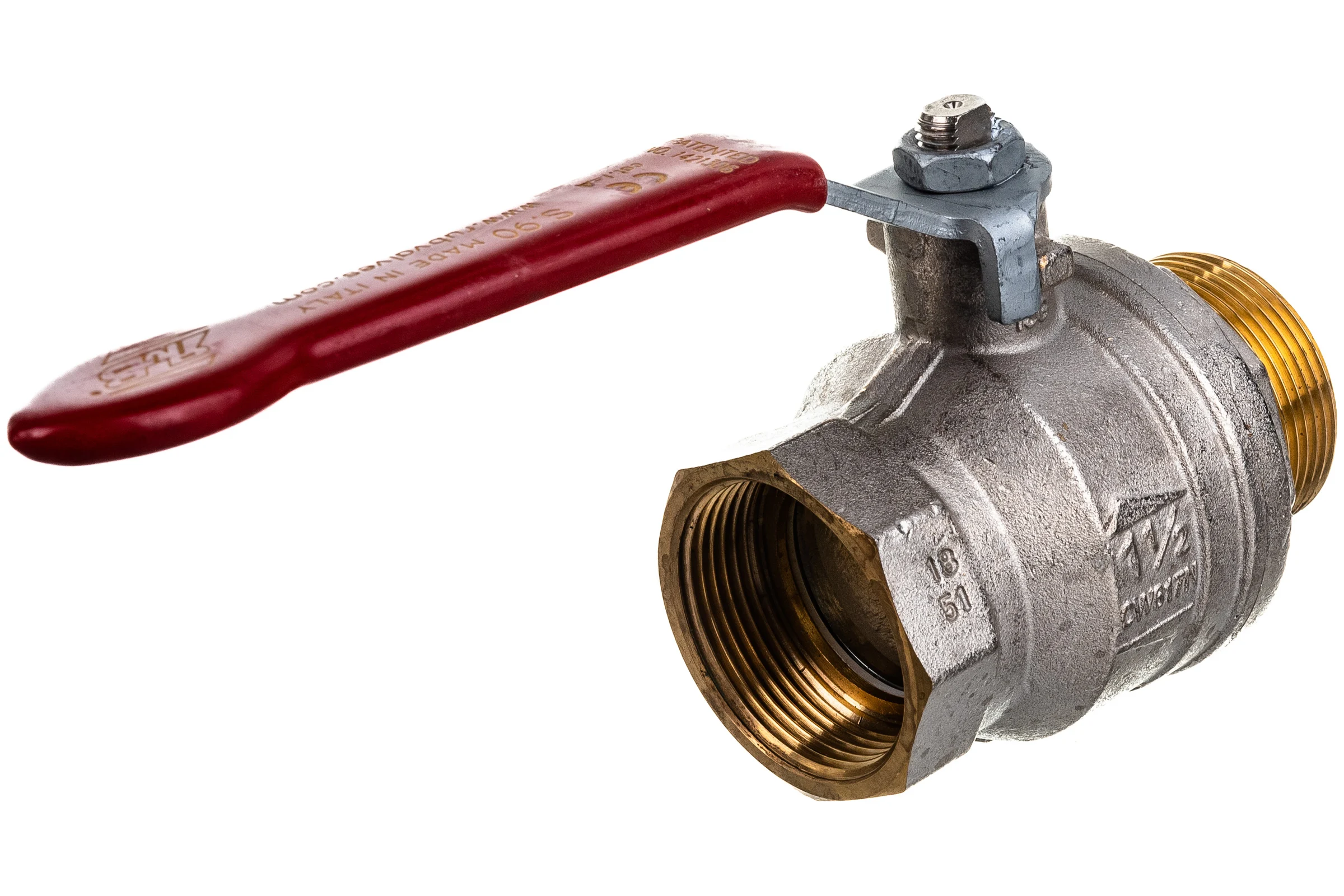 Шаровой кран RuB, 1 1/2" DN40 PN40, ВР-НР, серия MILANO (S.90), ручка S90H20