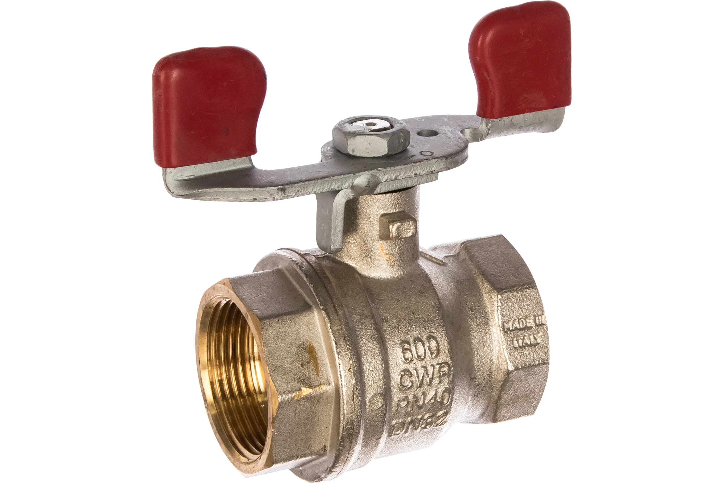 Шаровой кран RuB, 1 1/4" DN32 PN40, ВР-ВР, серия MILANO (S.90), бабочка S90G16