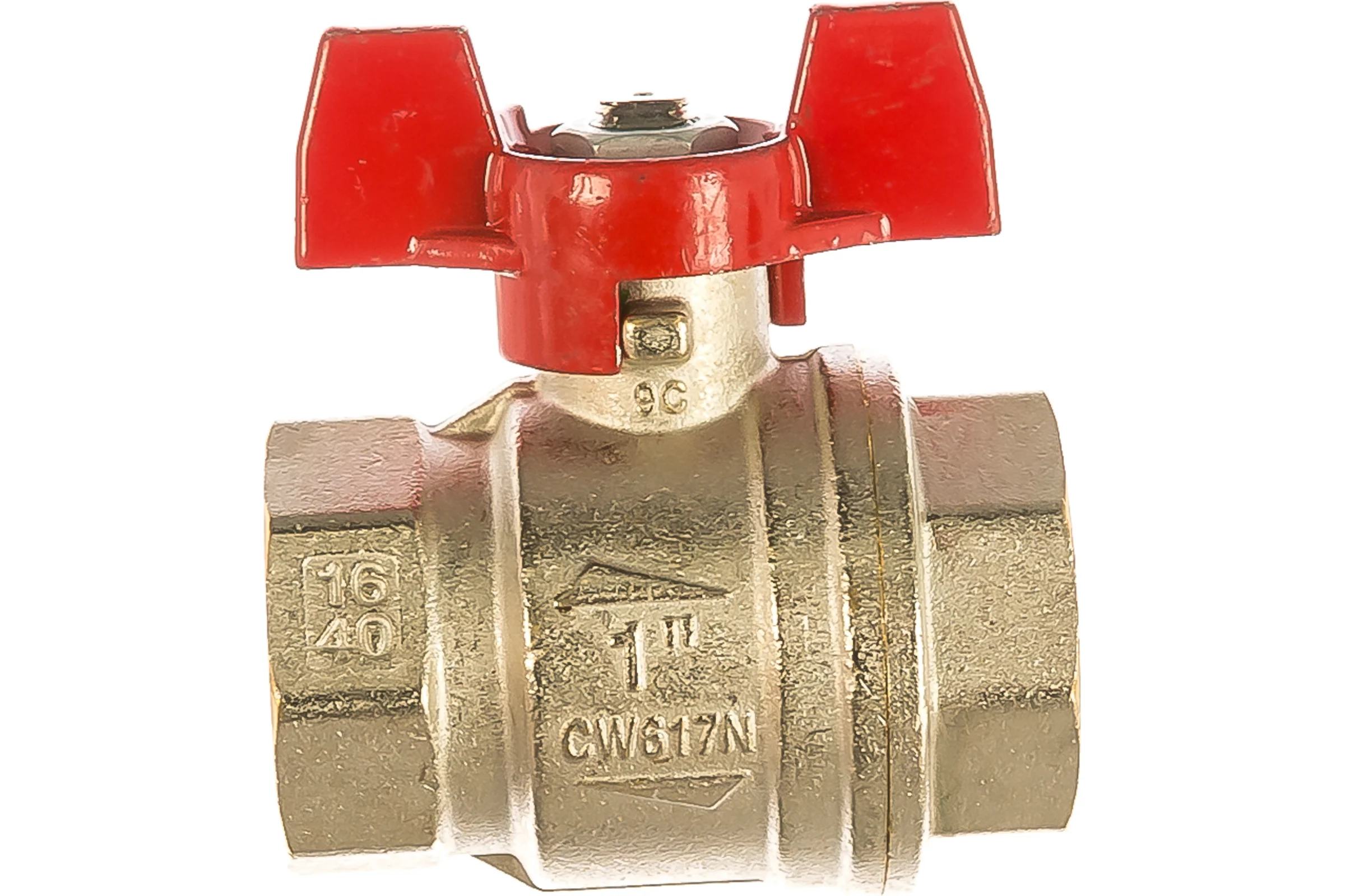 Шаровой кран RuB, 1" DN25 PN40, ВР-ВР, серия MILANO (S.90), бабочка S90F16