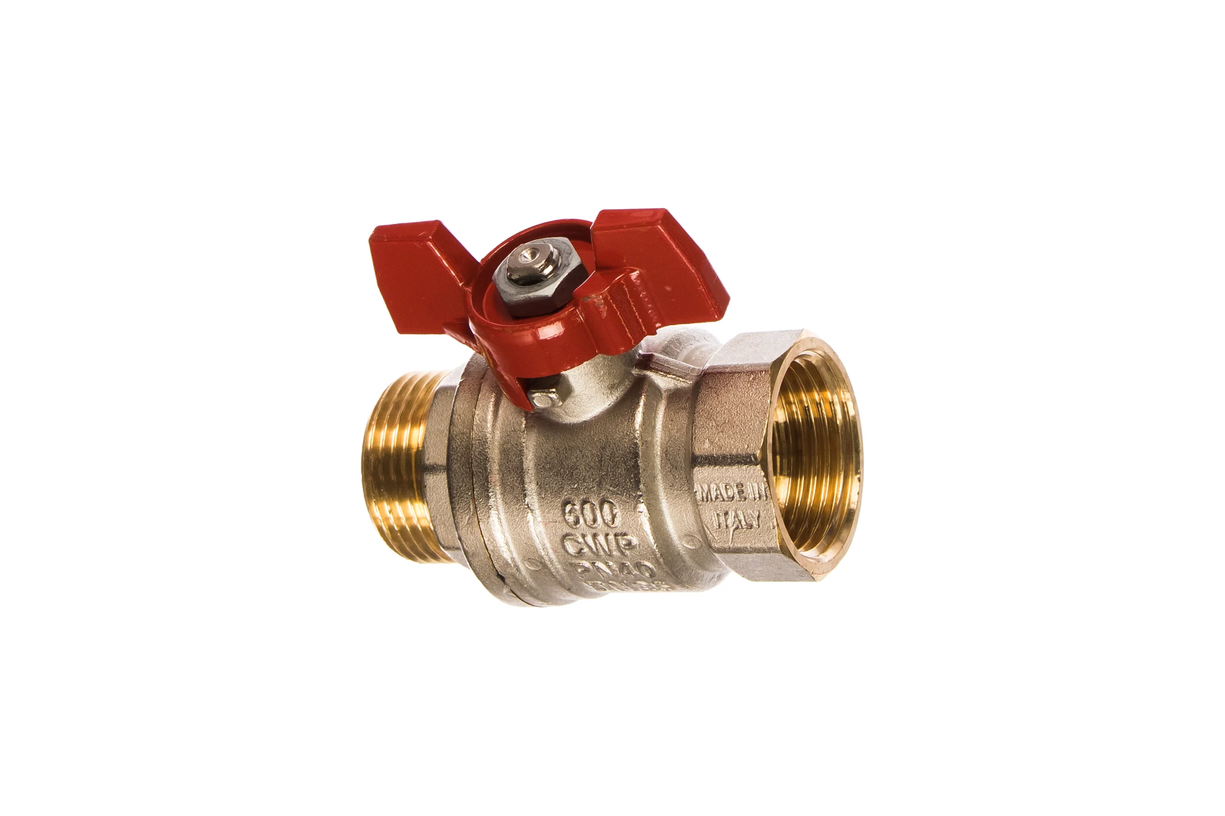 Шаровой кран RuB, 1" DN25 PN40, ВР-НР, серия MILANO (S.90), бабочка S90F26