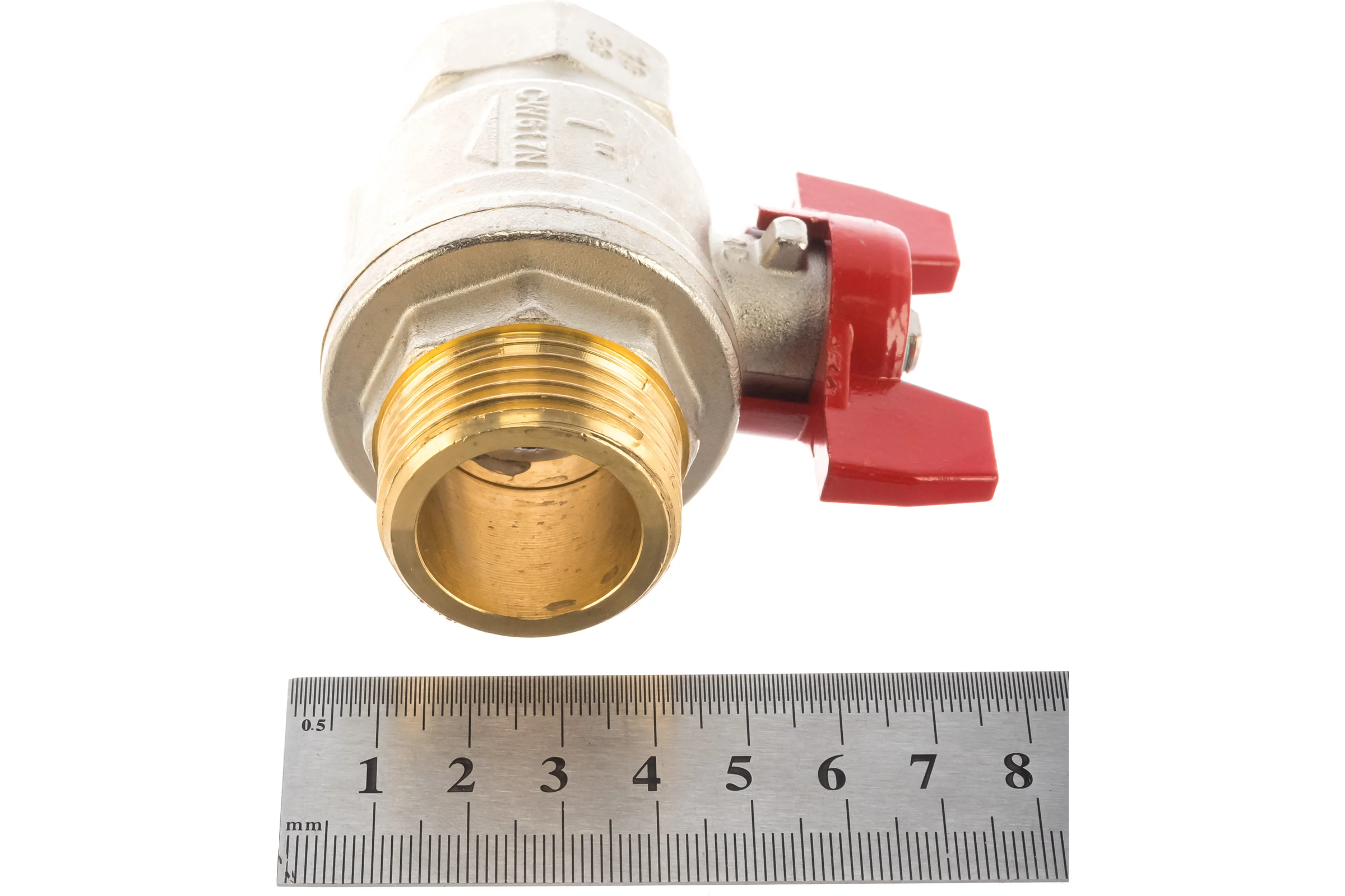 Шаровой кран RuB, 1" DN25 PN40, ВР-НР, серия MILANO (S.90), бабочка S90F26