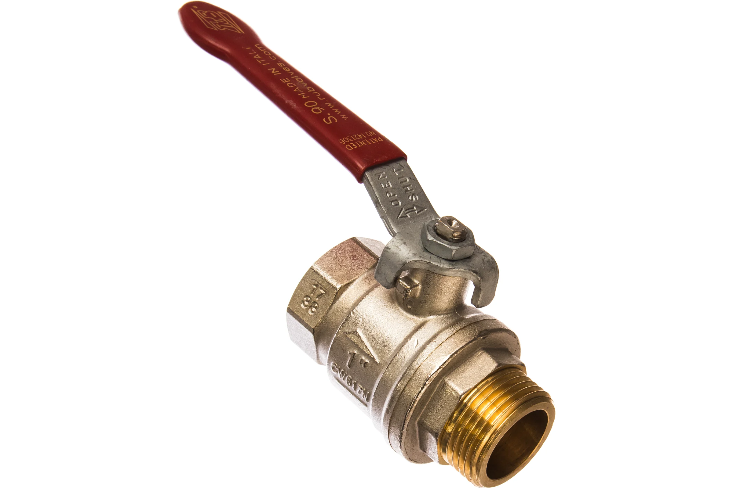 Шаровой кран RuB, 1" DN25 PN40, ВР-НР, серия MILANO (S.90), ручка S90F20