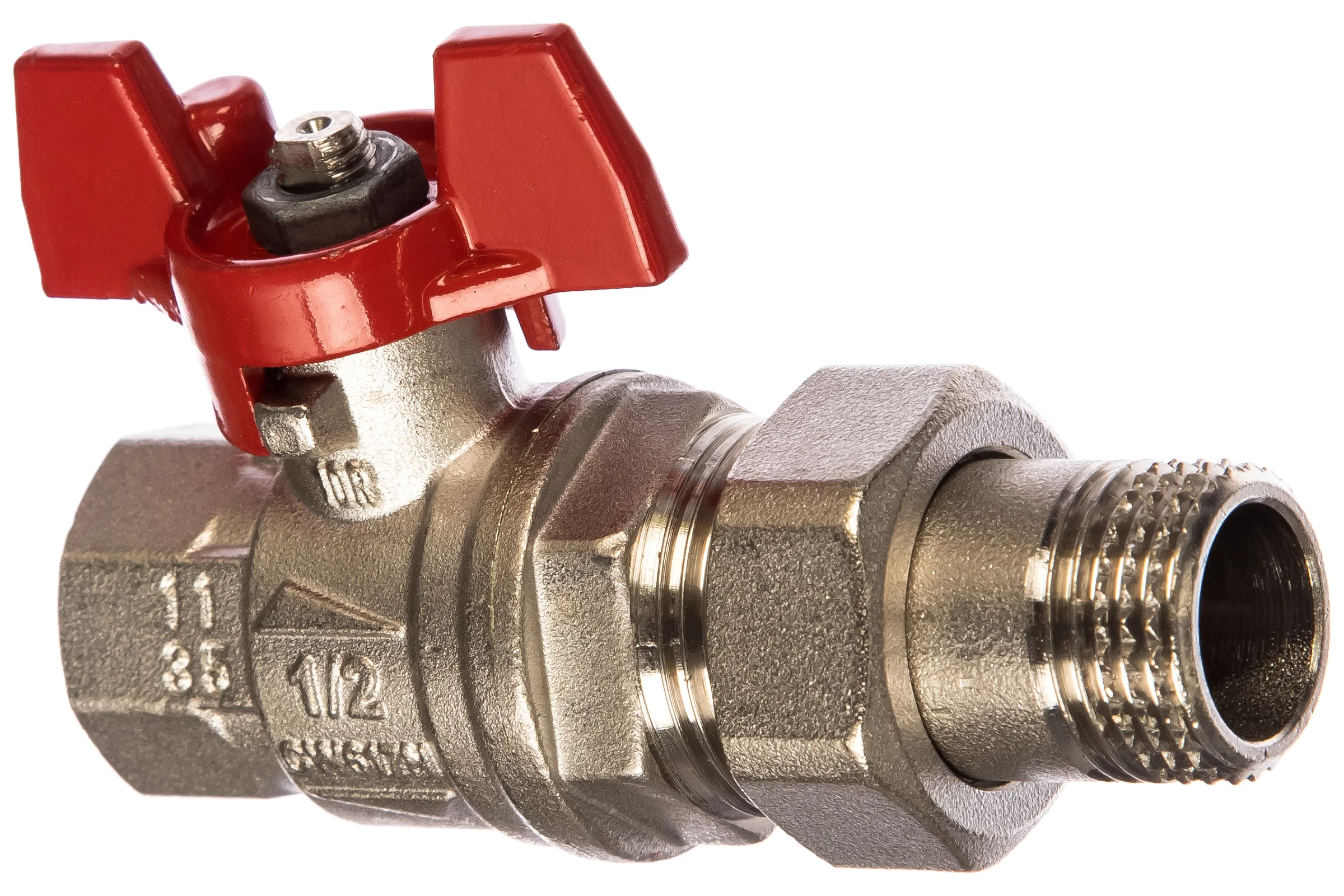 Шаровой кран RuB с накидной гайкой ("американка"), 1/2" DN15 PN40, ВР-ВР, серия MILANO (S.90) S90D36
