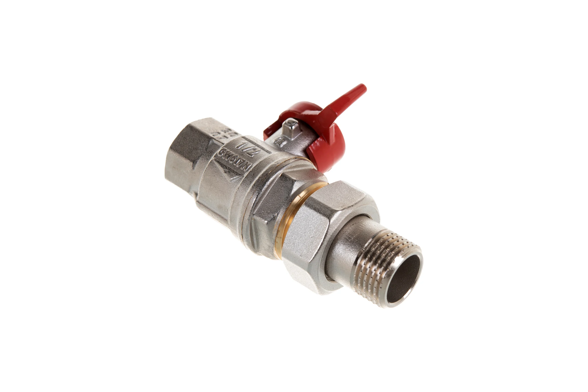 Шаровой кран RuB с накидной гайкой ("американка"), 1/2" DN15 PN40, ВР-ВР, серия MILANO (S.90) S90D36