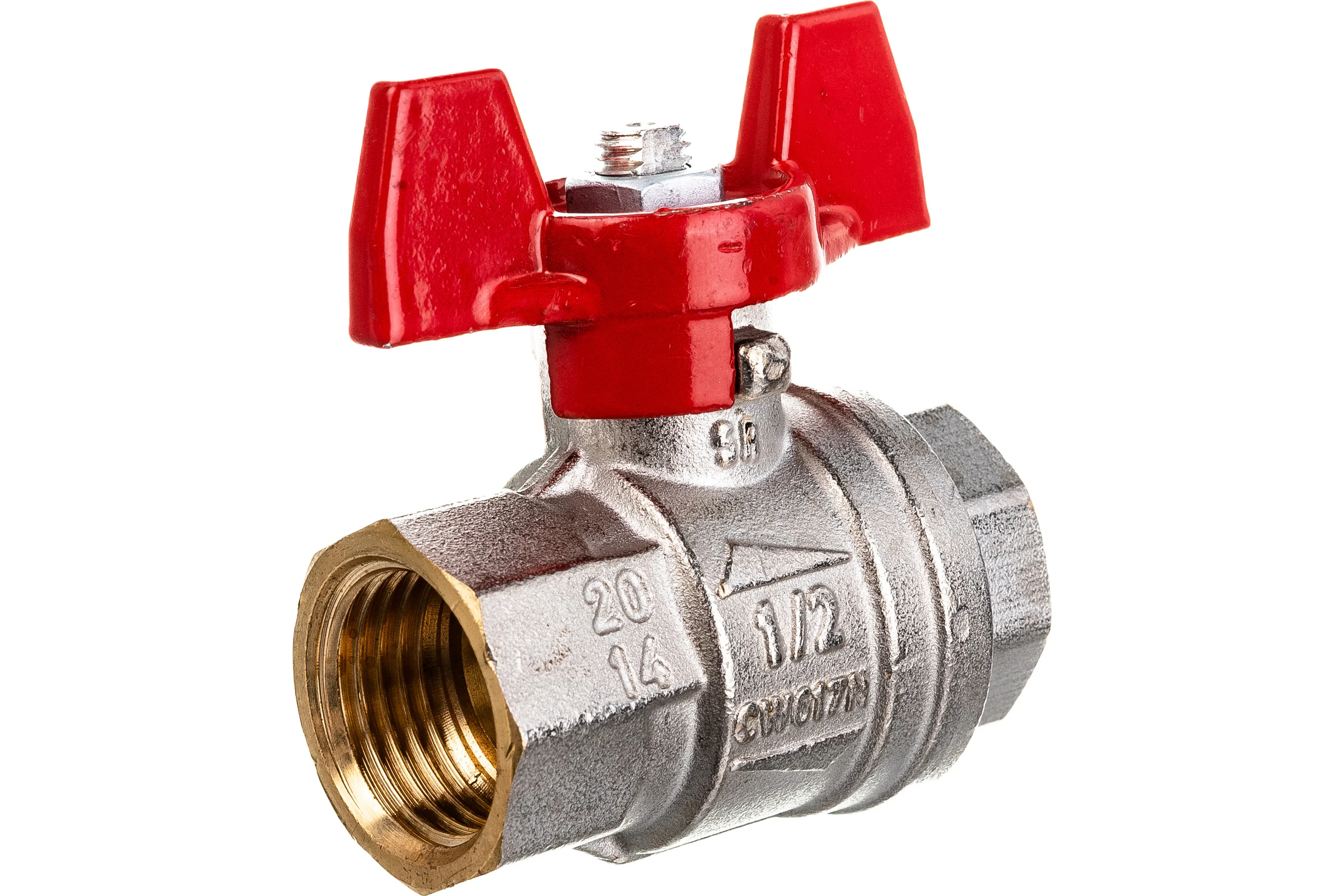 Шаровой кран RuB, 1/2" DN15 PN40, ВР-ВР, серия MILANO (S.90), бабочка S90D16