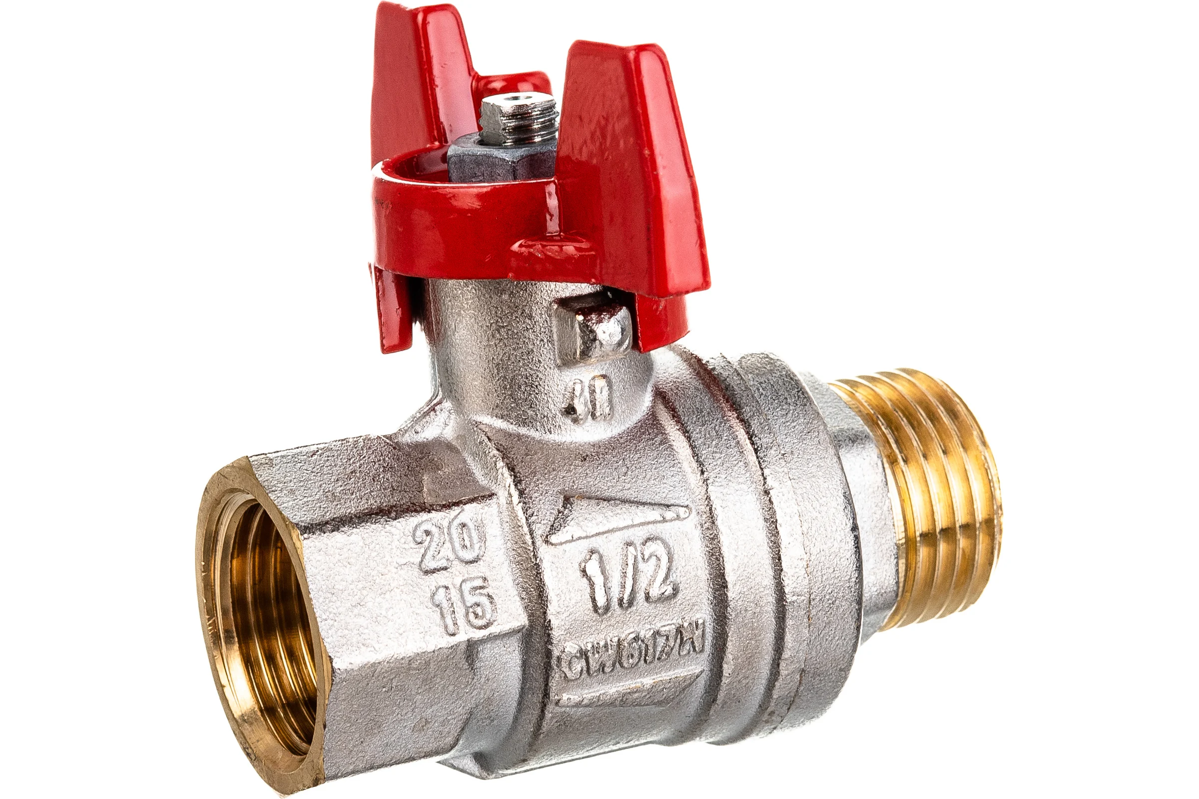 Шаровой кран RuB серия Milano S90 1/2", бабочка, В/Н, S90D26