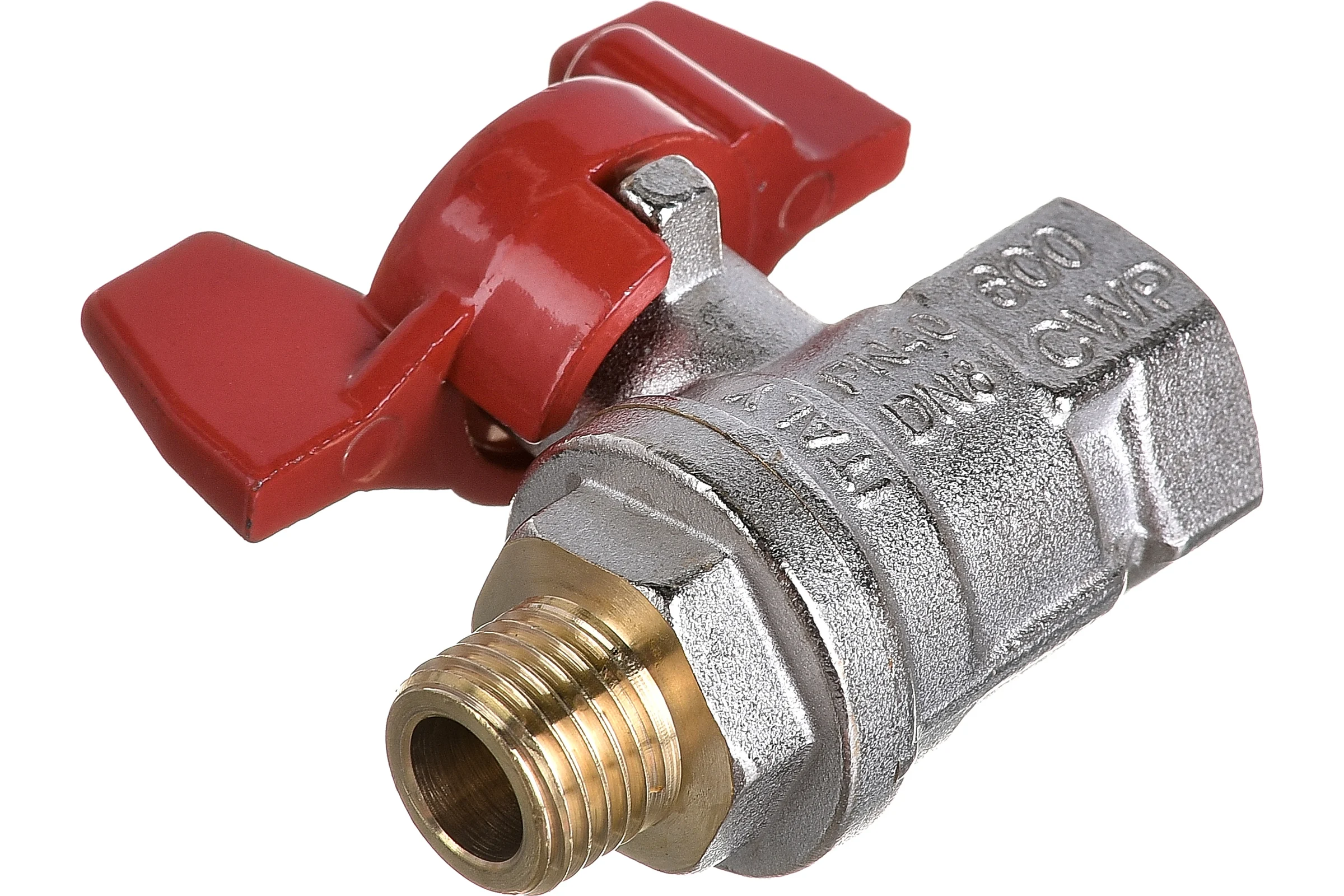 Шаровой кран RuB, 1/4" DN8 PN40, ВР-НР, серия MILANO (S.90), бабочка S90B26