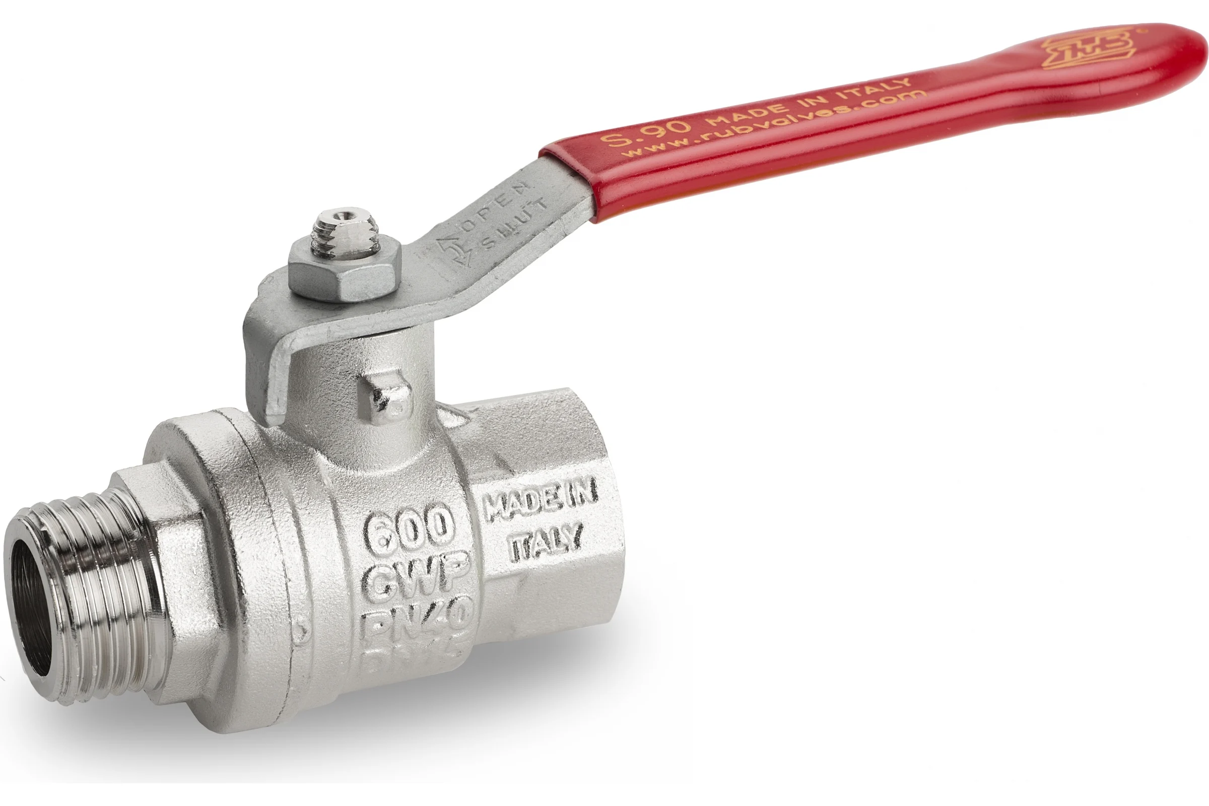 Шаровой кран RuB, 2" DN50 PN40, ВР-НР, серия MILANO (S.90), ручка S90I20