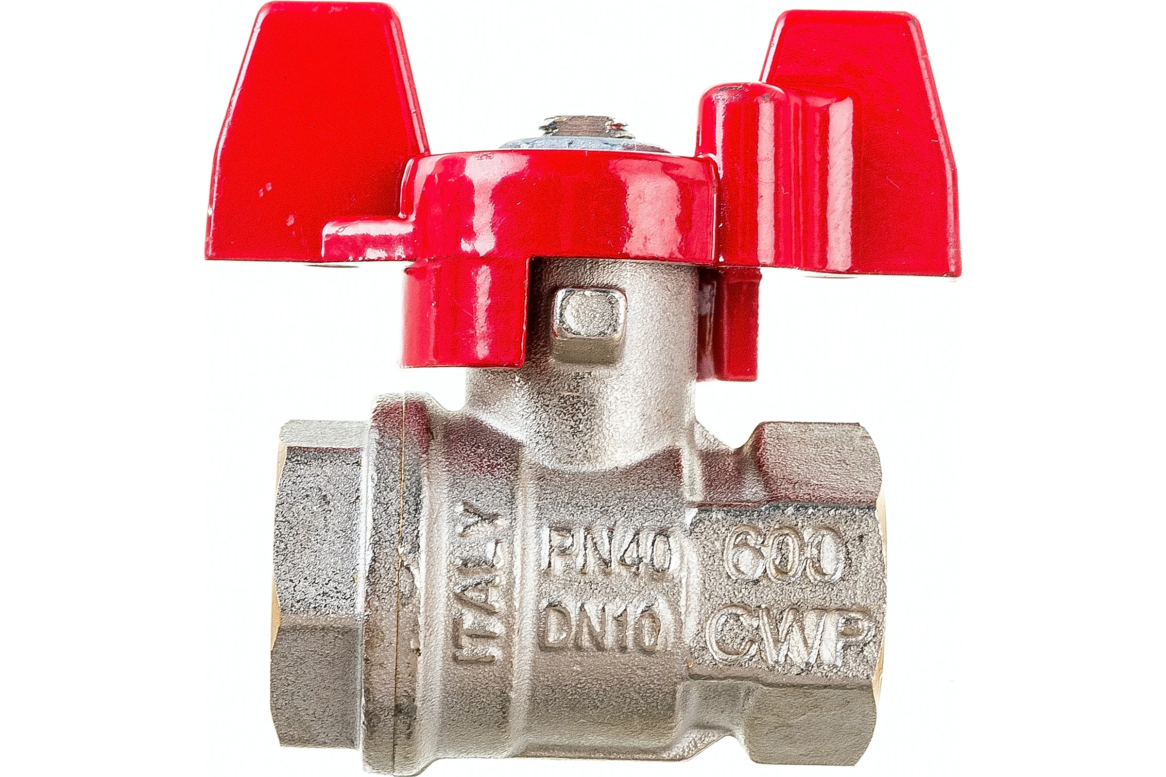 Шаровой кран RuB, 3/8" DN10 PN40, ВР-ВР, серия MILANO (S.90), бабочка S90C16
