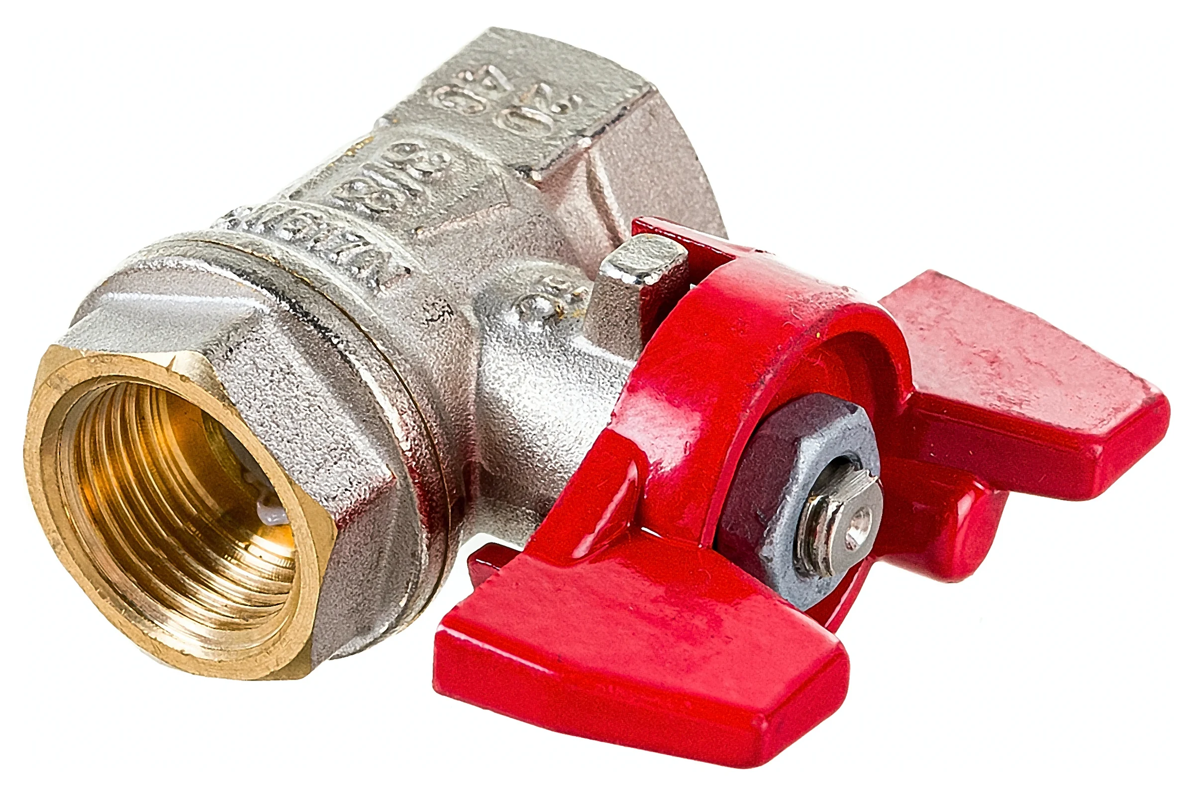 Шаровой кран RuB, 3/8" DN10 PN40, ВР-ВР, серия MILANO (S.90), бабочка S90C16