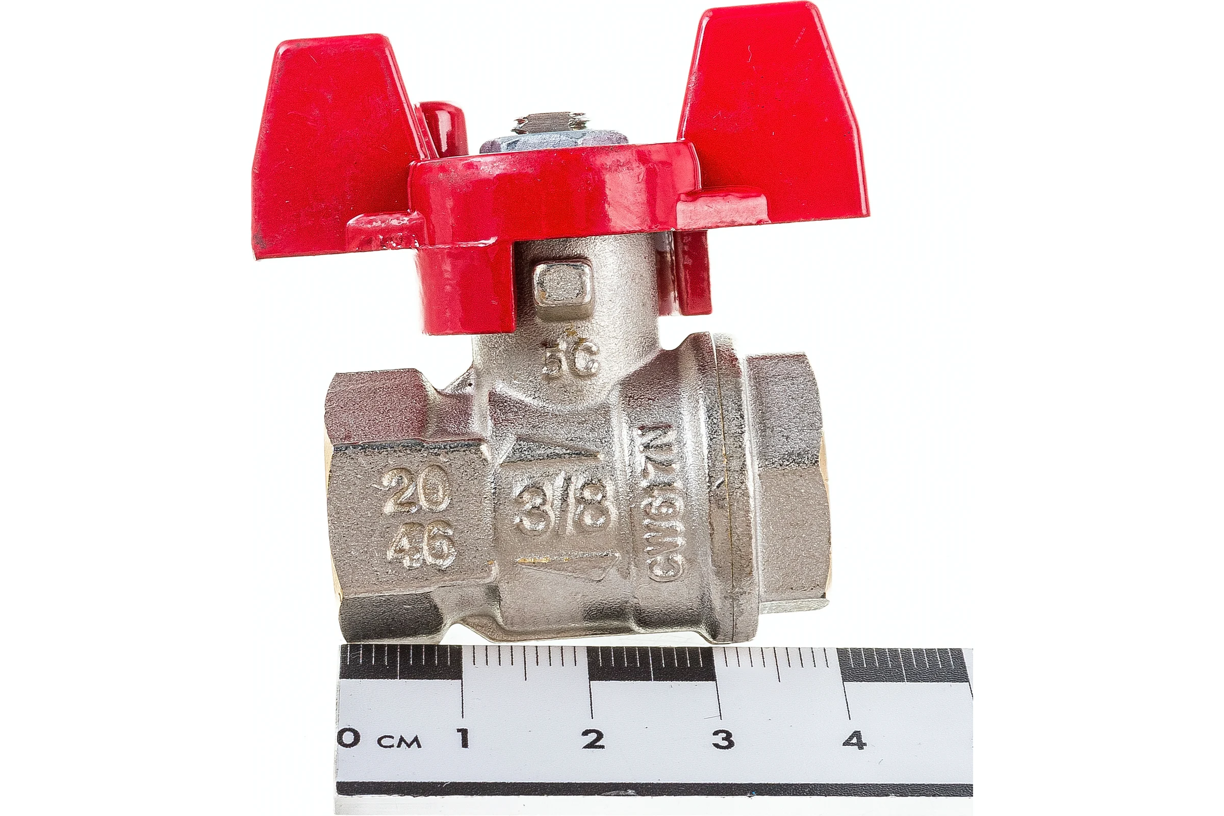 Шаровой кран RuB, 3/8" DN10 PN40, ВР-ВР, серия MILANO (S.90), бабочка S90C16