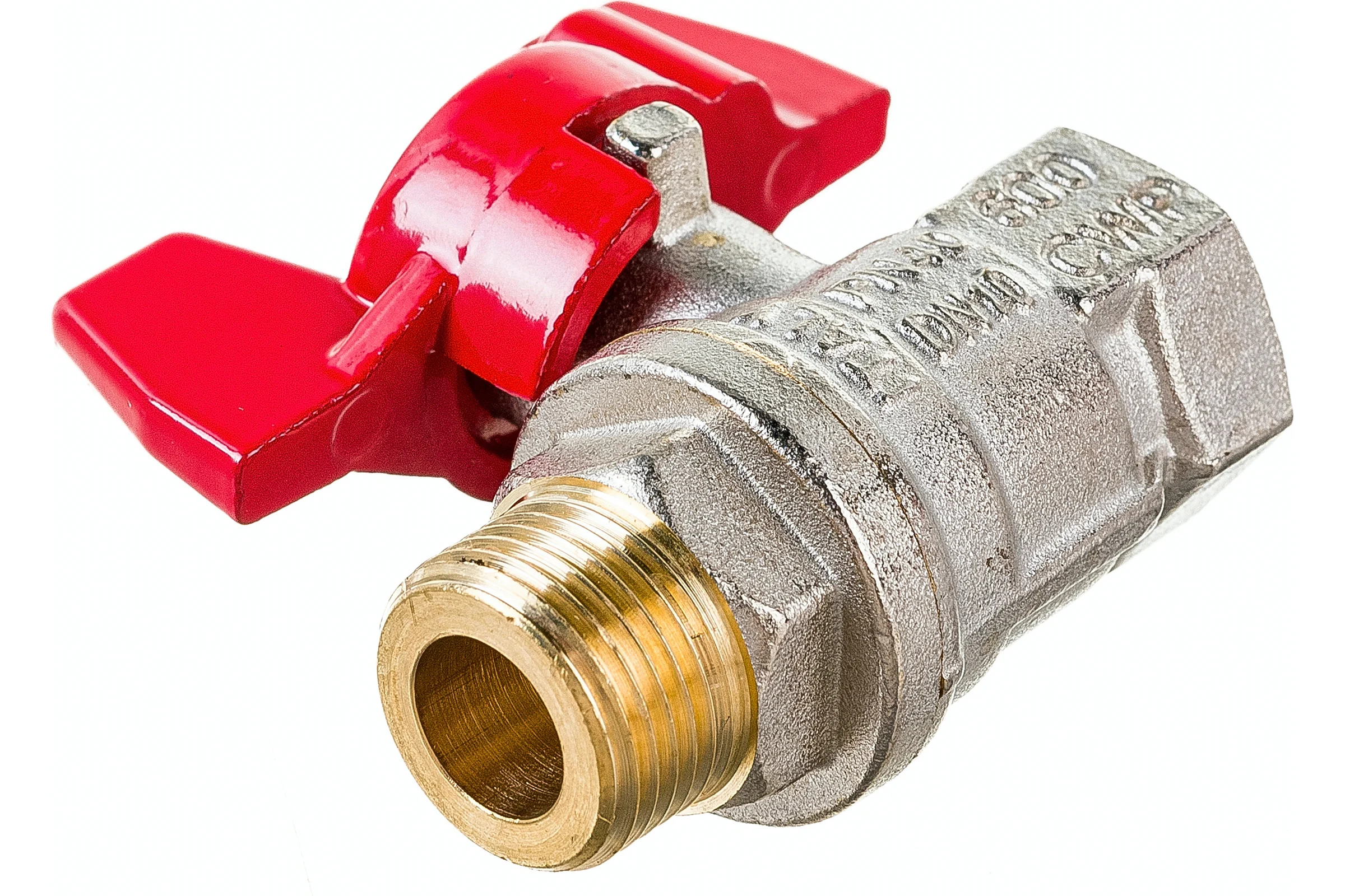 Шаровой кран RuB серия MILANO 3/8" DN10 PN40, ВР-НР, (S.90), бабочка S90C26