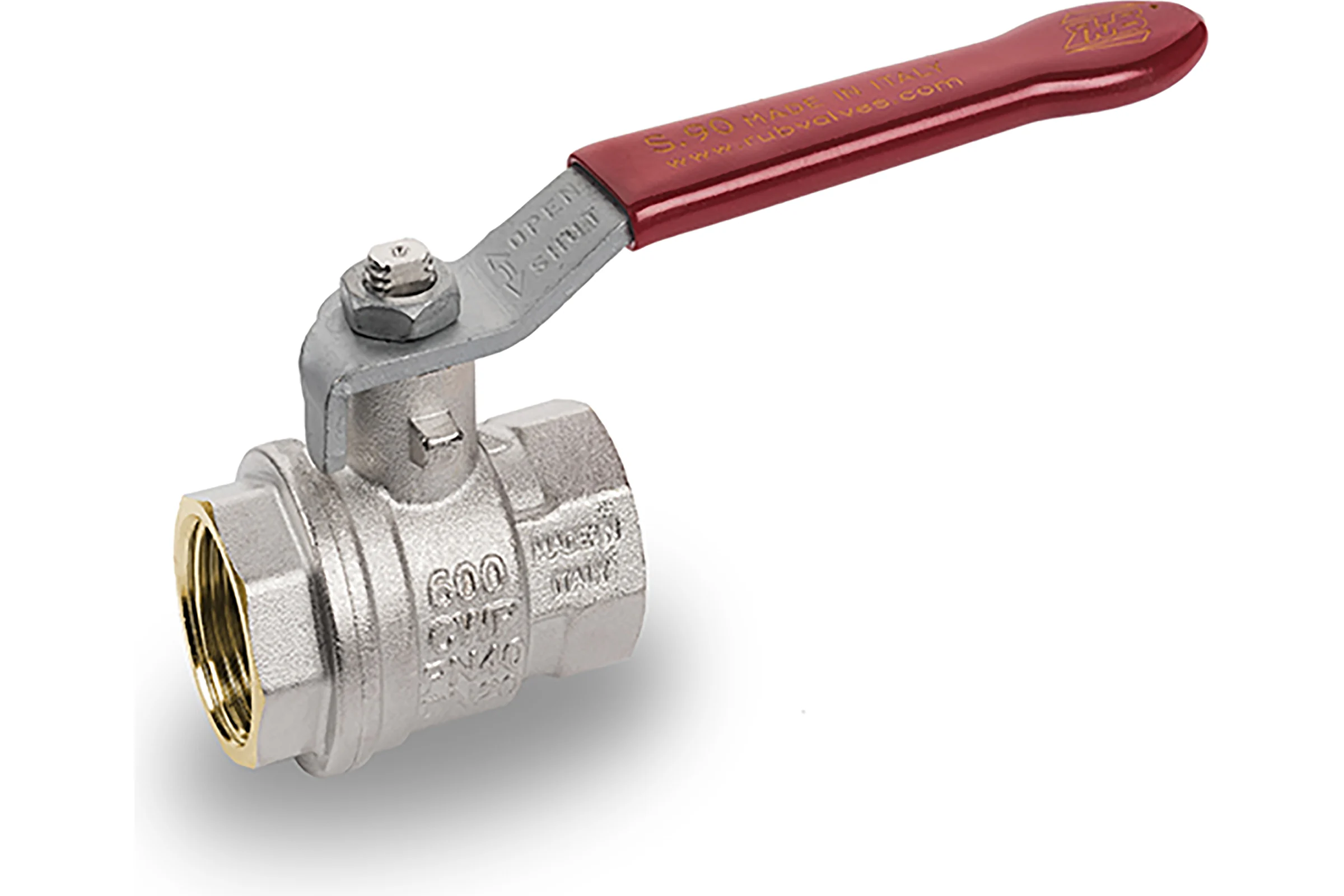 Шаровой кран RuB, 3/8" DN10 PN40, ВР-ВР, серия MILANO (S.90), ручка S90C00