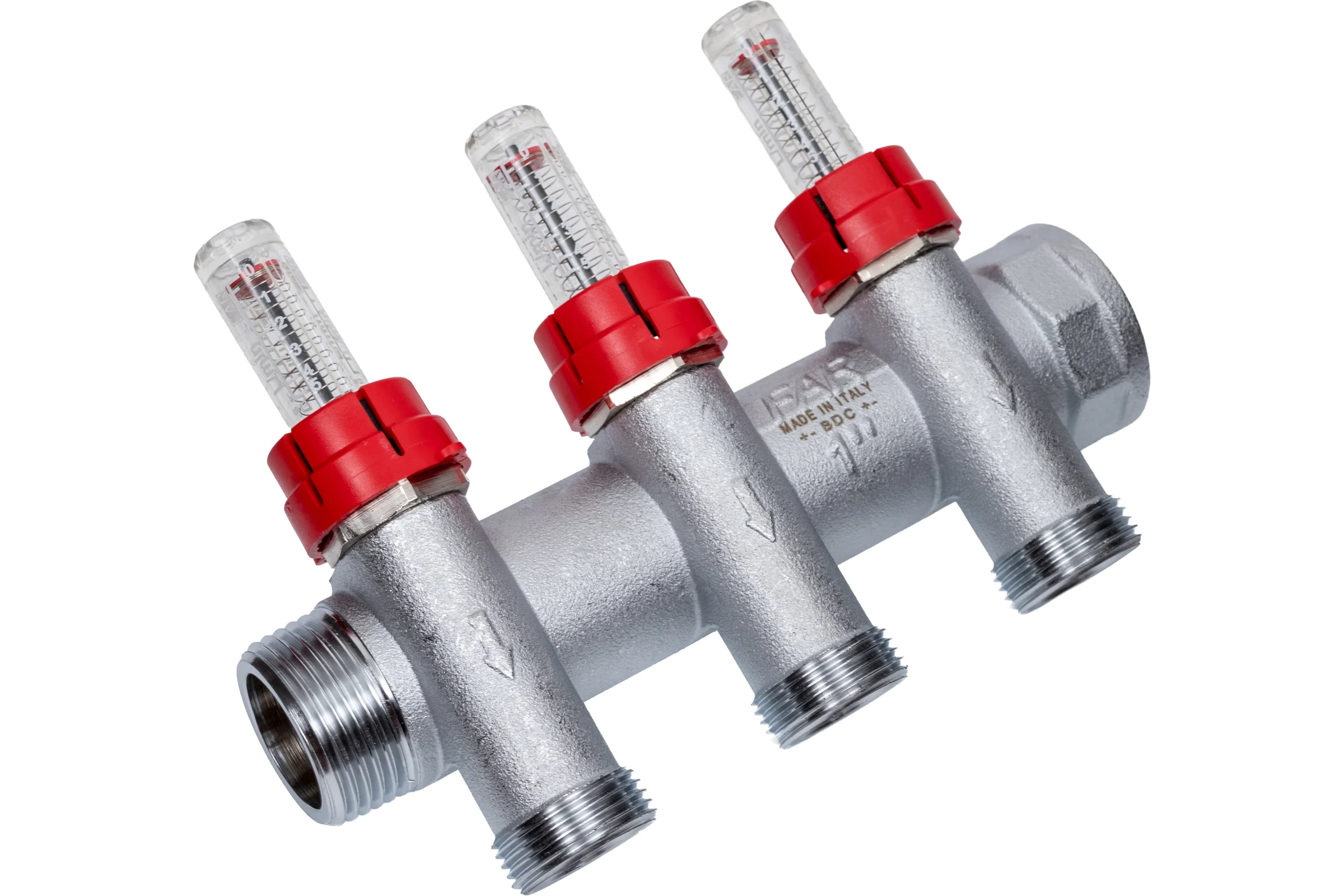 Запорный коллектор с расходомероми FAR 1" 3 отвода 3/4" EUROKONUS FK 3980 13403