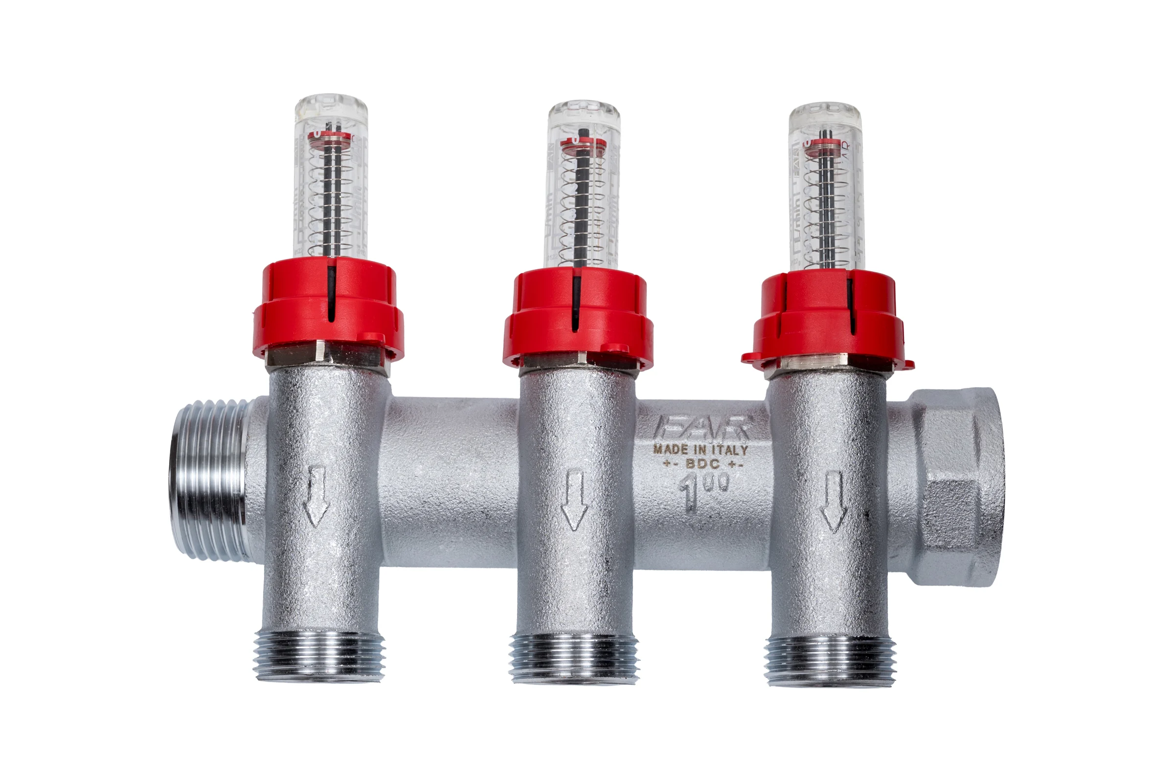 Запорный коллектор с расходомероми FAR 1" 3 отвода 3/4" EUROKONUS FK 3980 13403