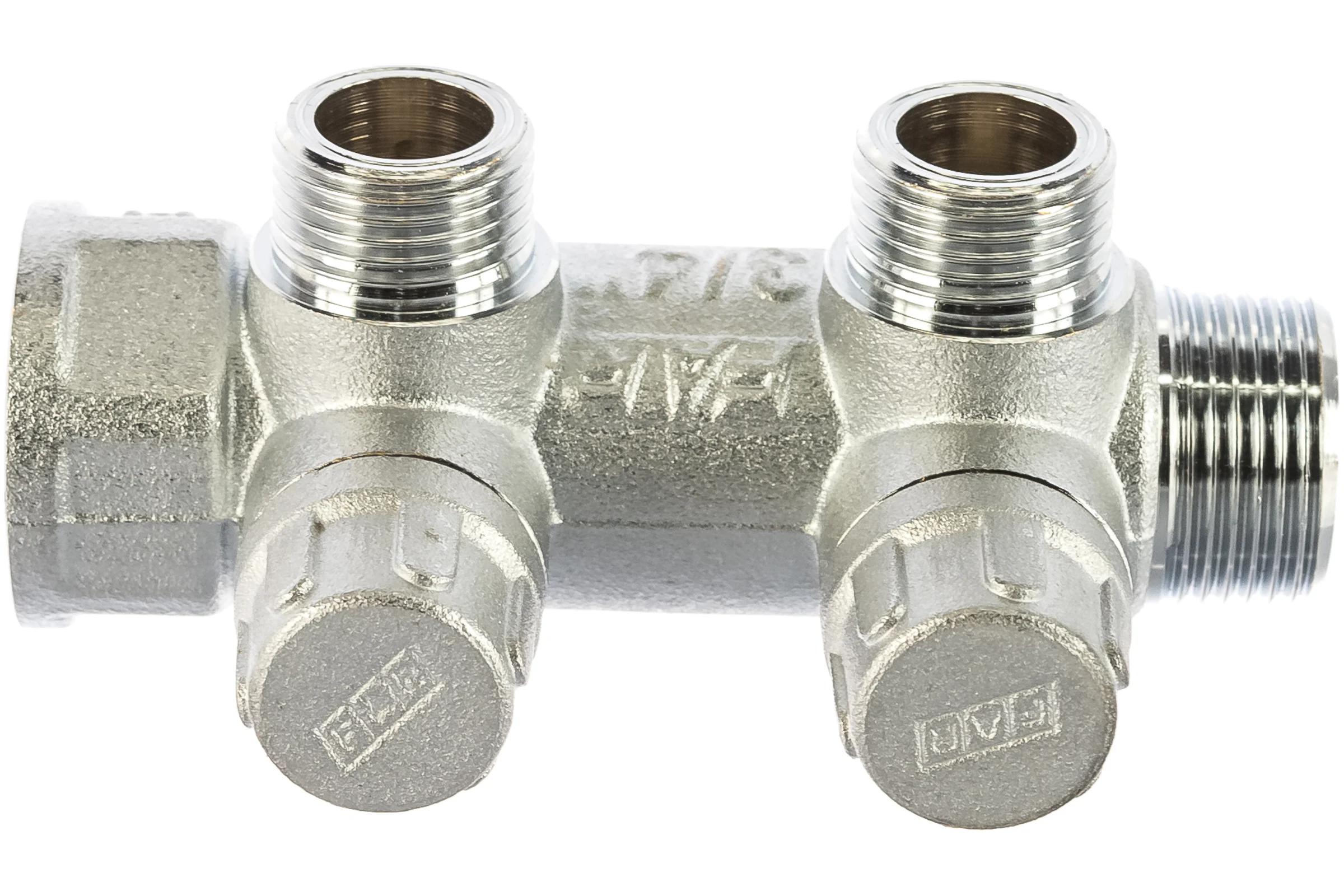 Коллектор запорный FAR 3/4" с 2 отв. 1/2" НР, плоск.присоед. FK 3860 3412TP