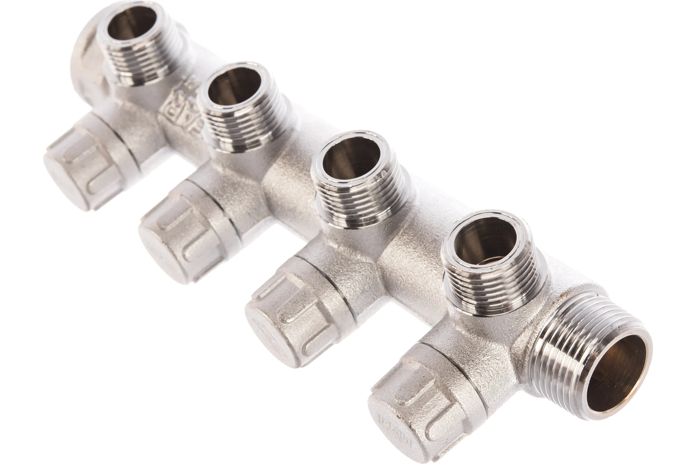 Коллектор запорный FAR 3/4" с 4 отв. 1/2" НР, плоск.присоед. FK 3873 3412TP