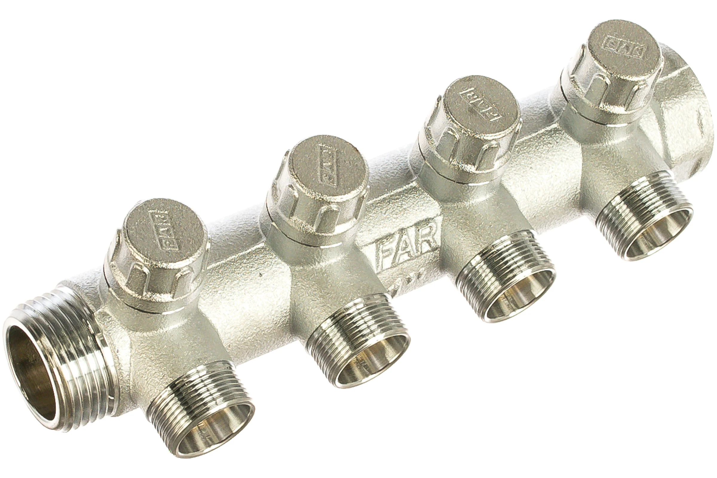 Запорный коллектор с 4 отводами FAR 1" ВР-НР М24х19 FK 3906 C1