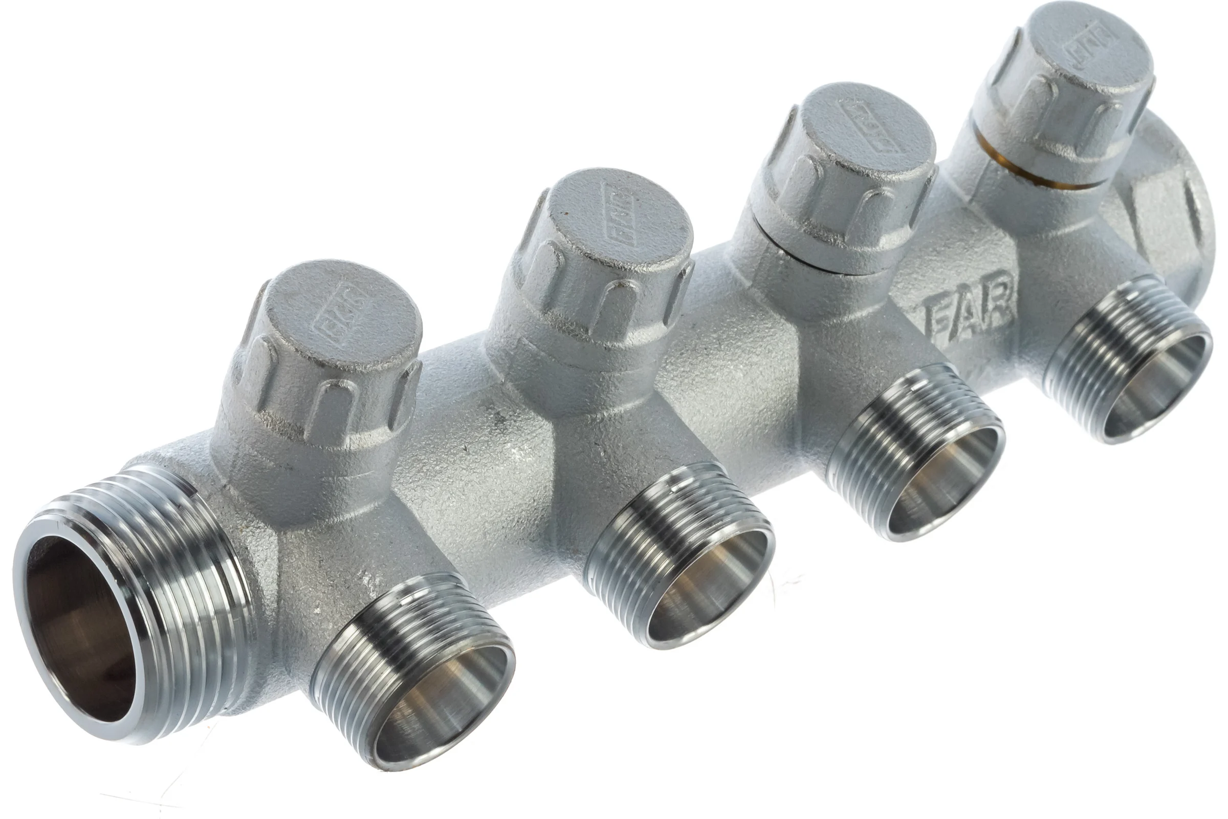 Запорный коллектор с 4 отводами FAR 1" ВР-НР М24х19 FK 3906 C1