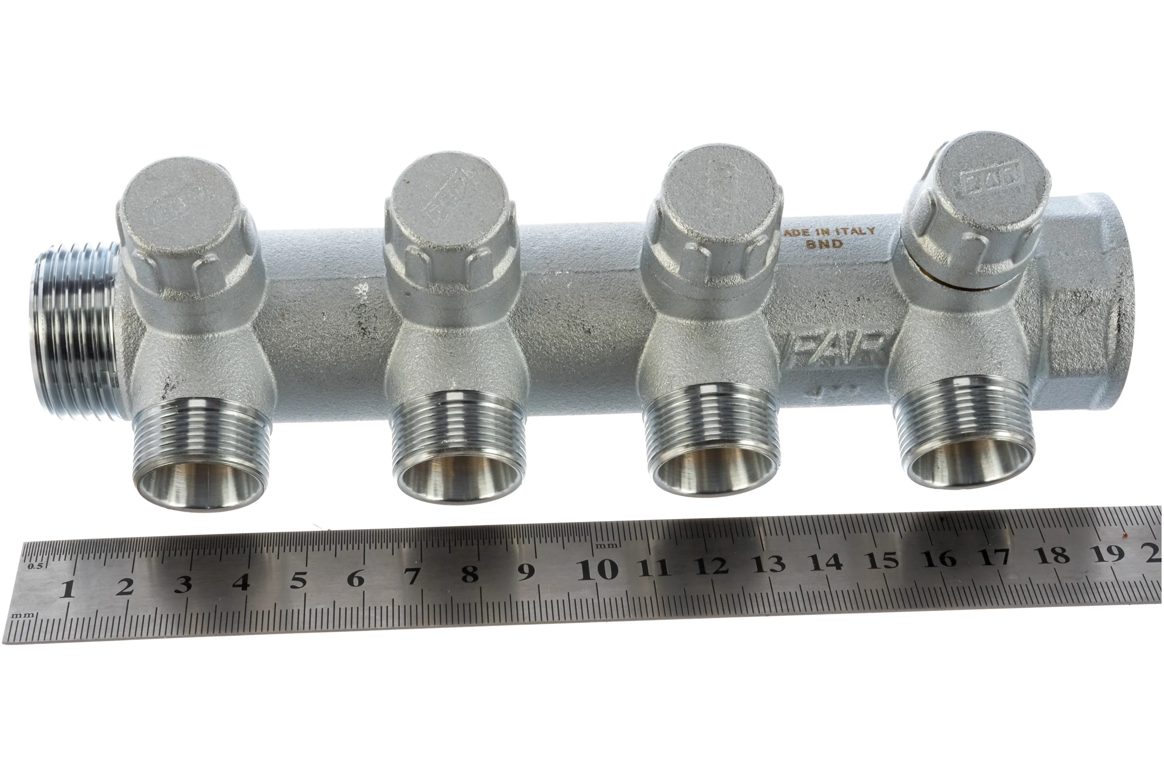Запорный коллектор с 4 отводами FAR 1" ВР-НР М24х19 FK 3906 C1