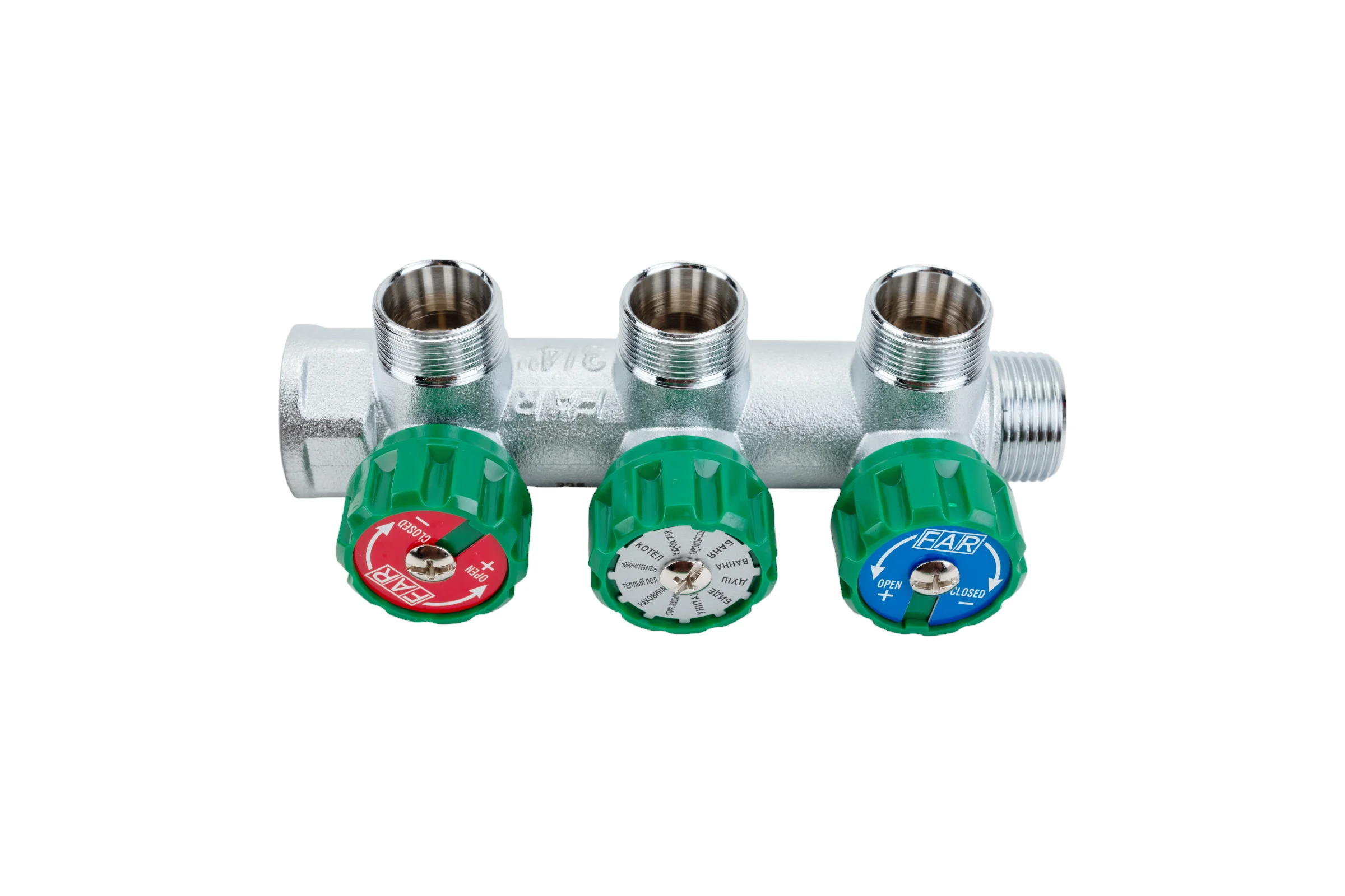 Регулируемый коллектор с 3 отверстиями FAR 3/4" М24х19 FK 3850 C34