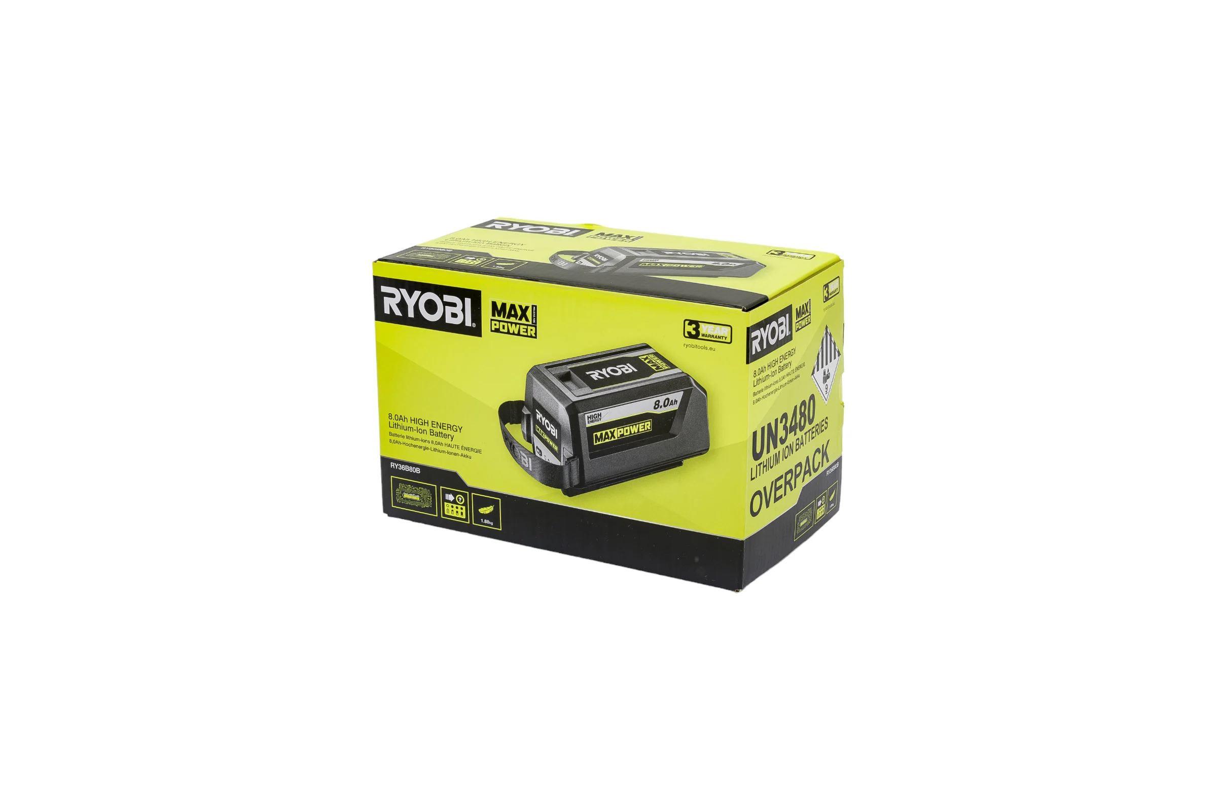 Аккумулятор RY36B80B 36В, 8 А*ч Ryobi 5133005911