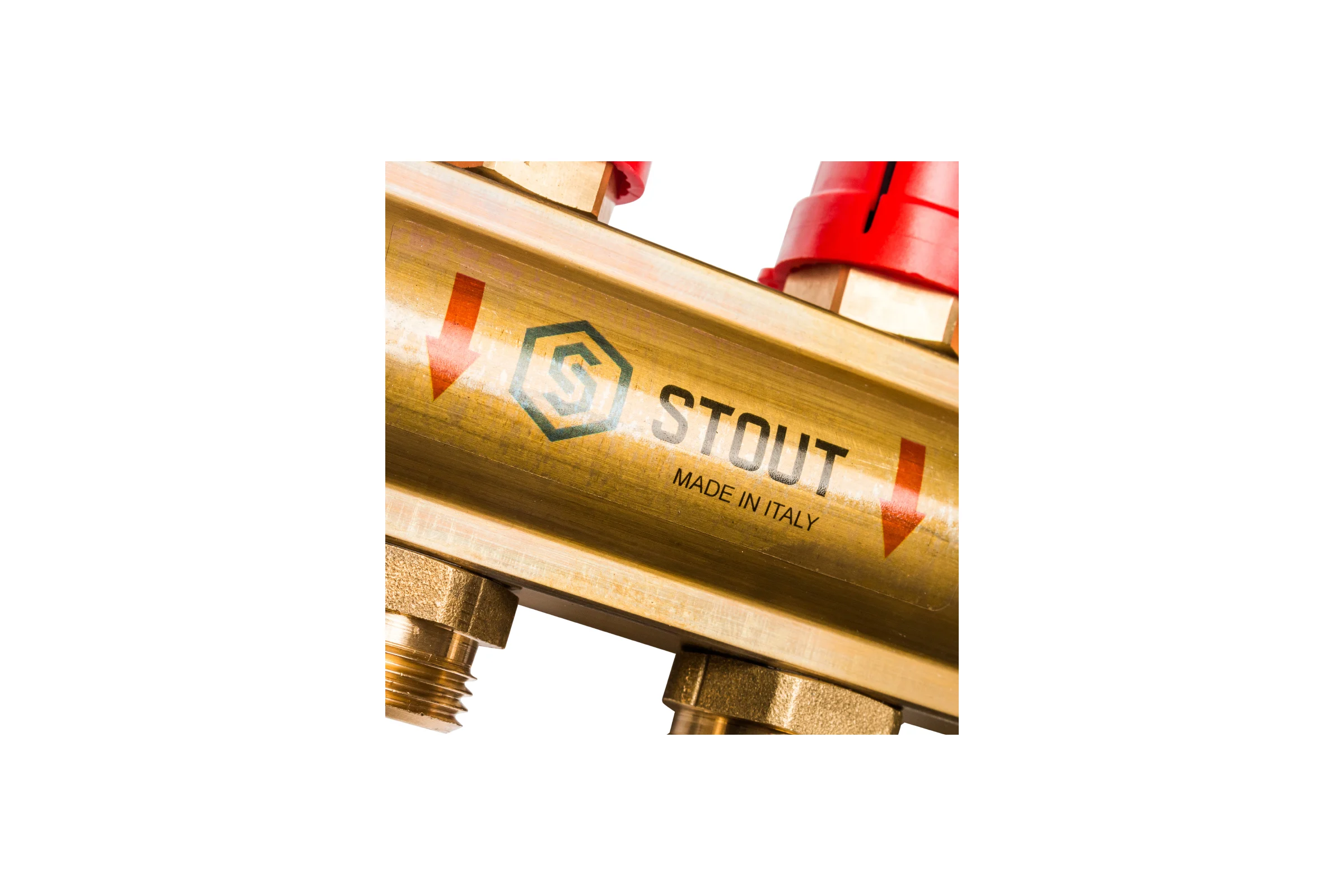Распределительный коллектор из латуни с расходомерами 10 вых. STOUT SMB 0473 000010