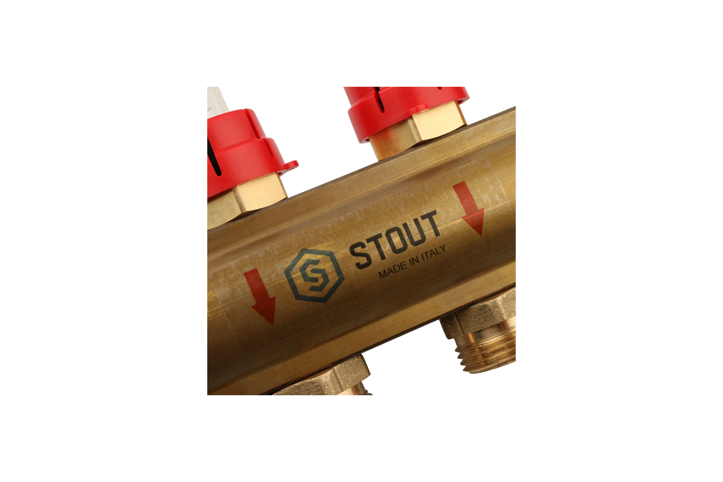 Распределительный коллектор из латуни с расходомерами 8 вых. STOUT SMB 0473 000008