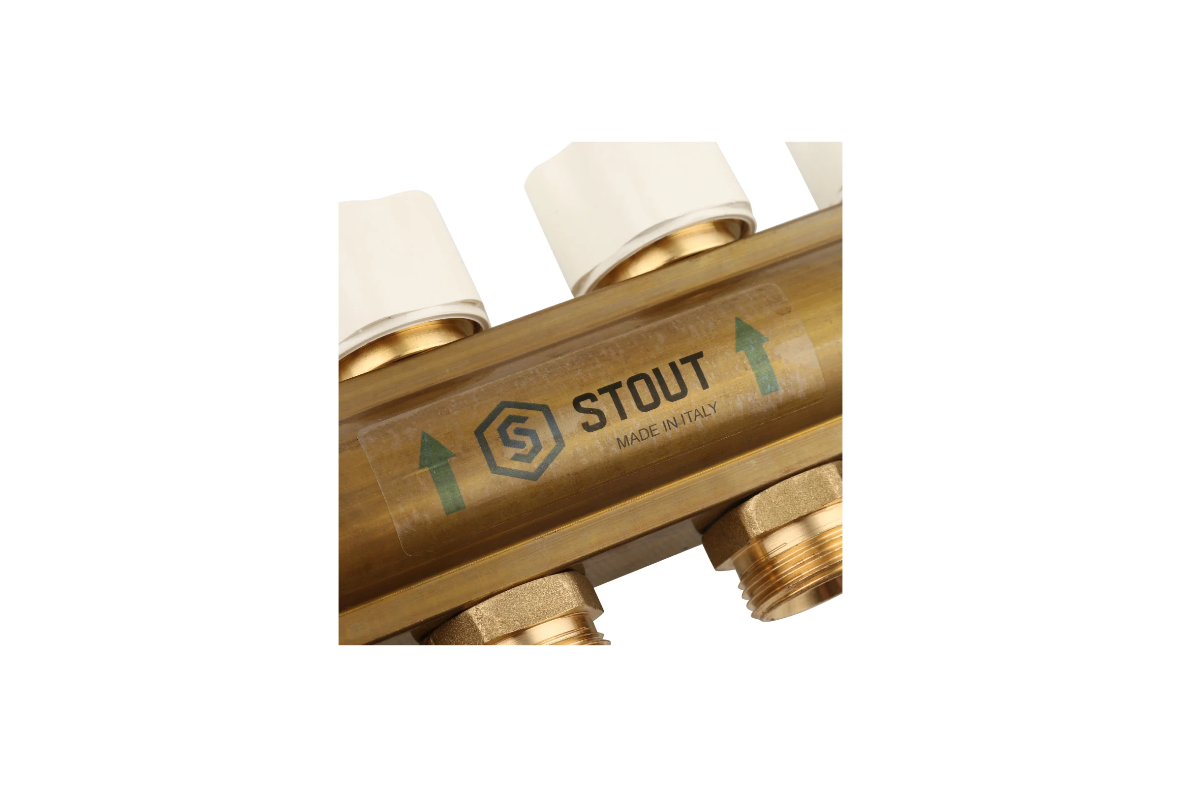 Распределительный коллектор из латуни с расходомерами 8 вых. STOUT SMB 0473 000008