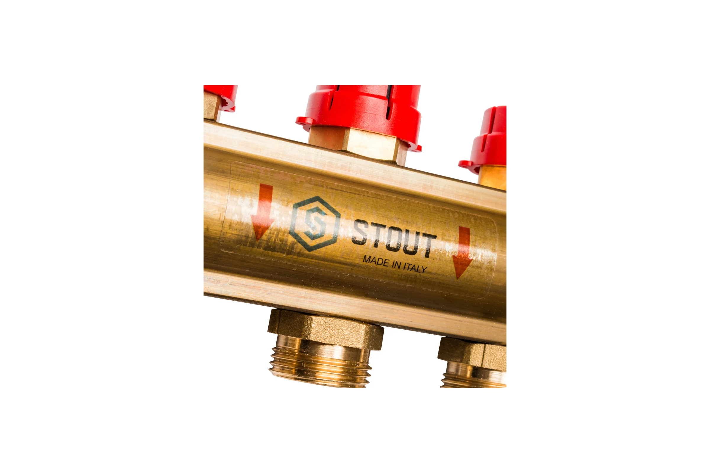 Распределительный коллектор из латуни с расходомерами 9 вых. STOUT SMB 0473 000009