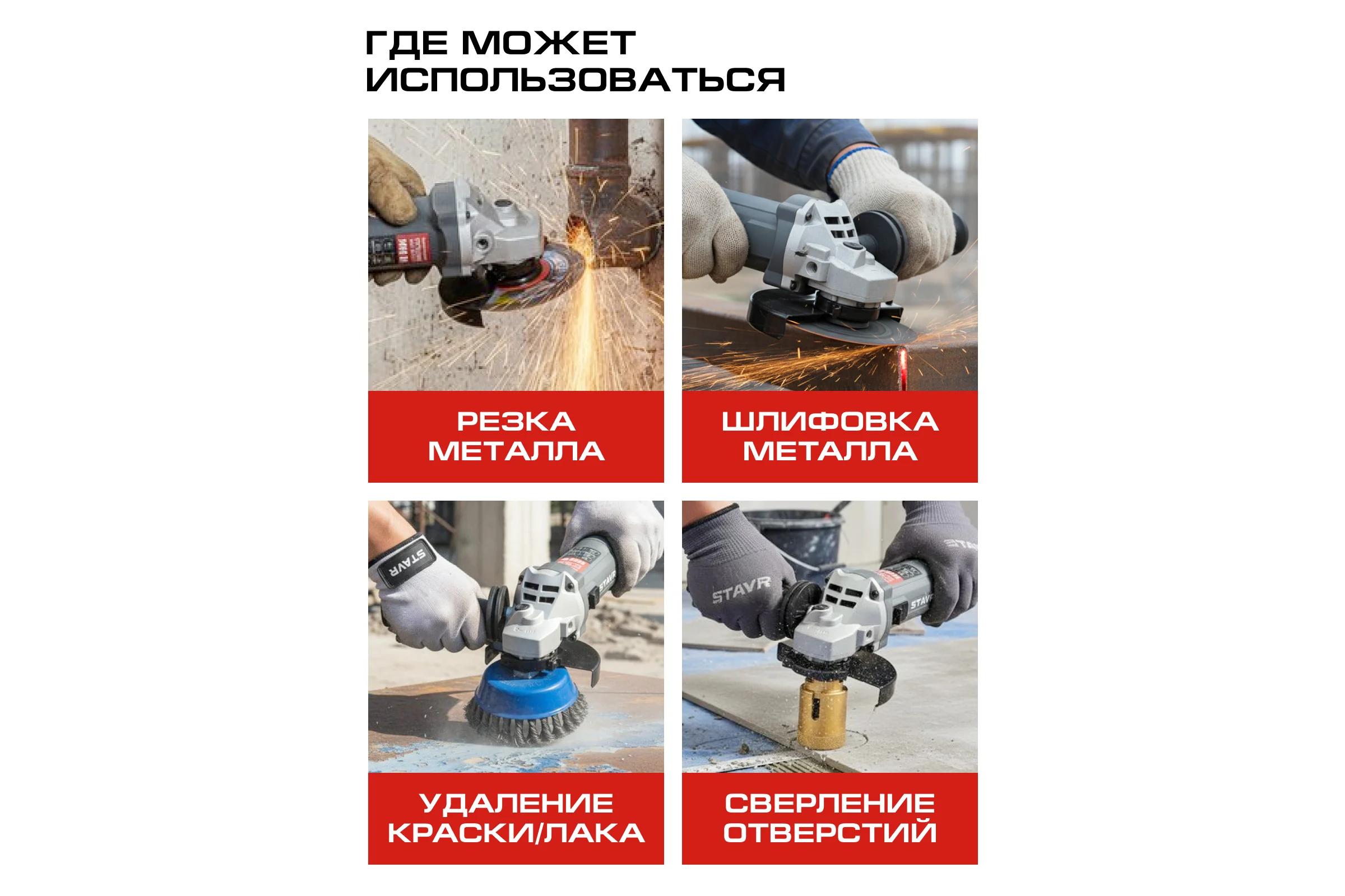Машина шлифовальная угловая Ставр STAVR МШУ-125/1300, 9030700286