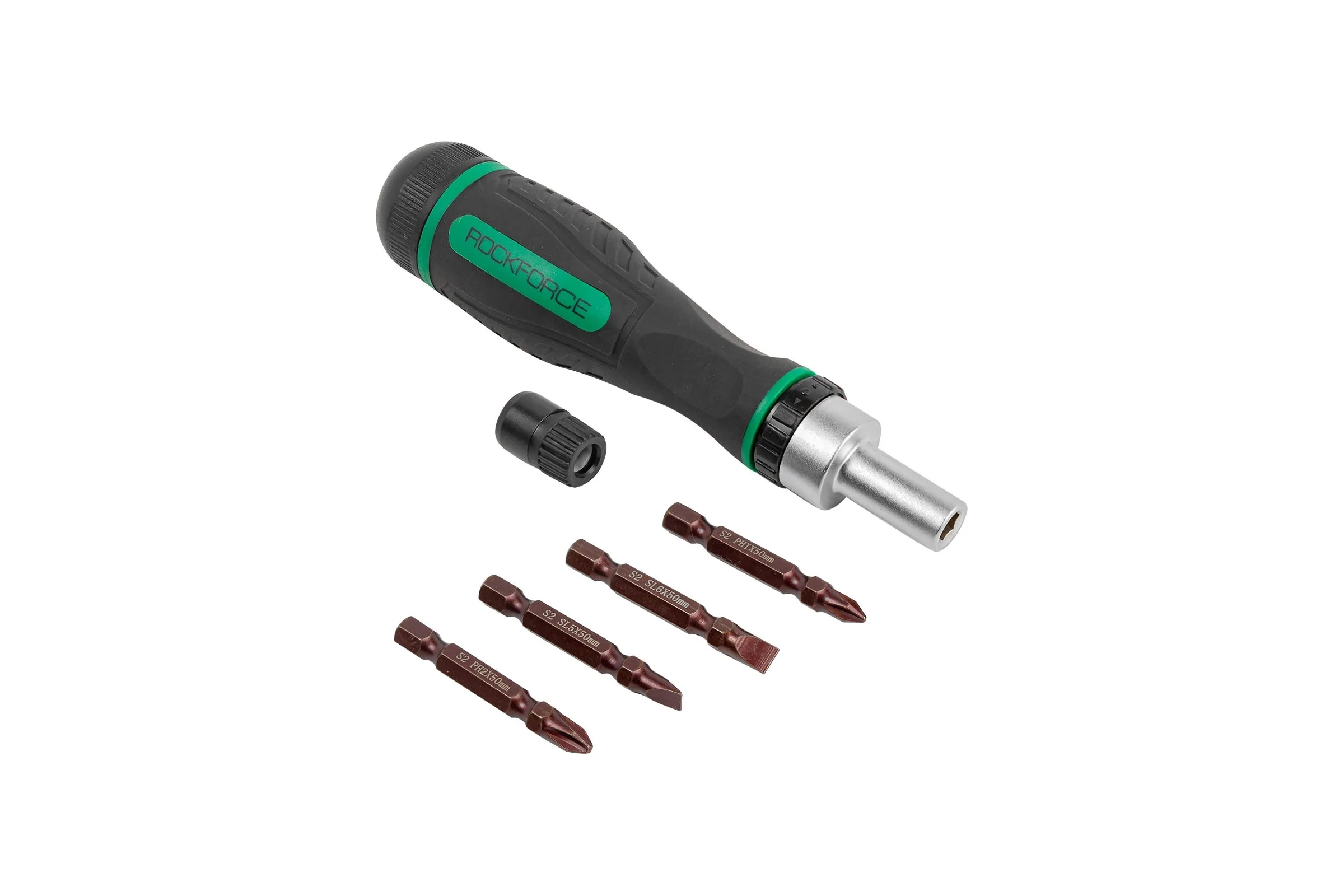 Реверсивная отвертка 5 в 1 с набором бит Rockforce RF-32805MR(52175)