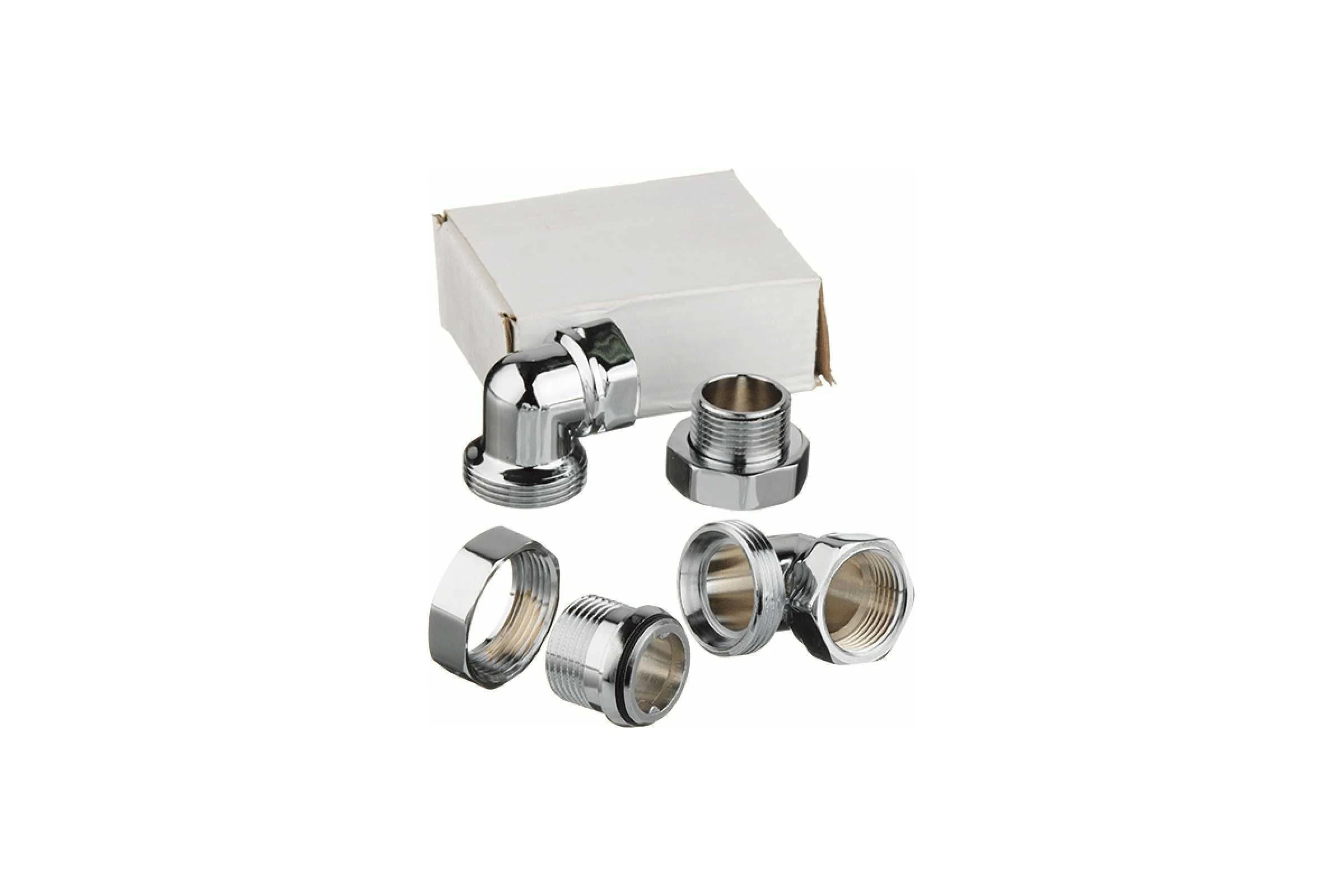 Угловая американка Terma 3/4" в/н, хром, для полотенцесушителя, пара 01526 29195