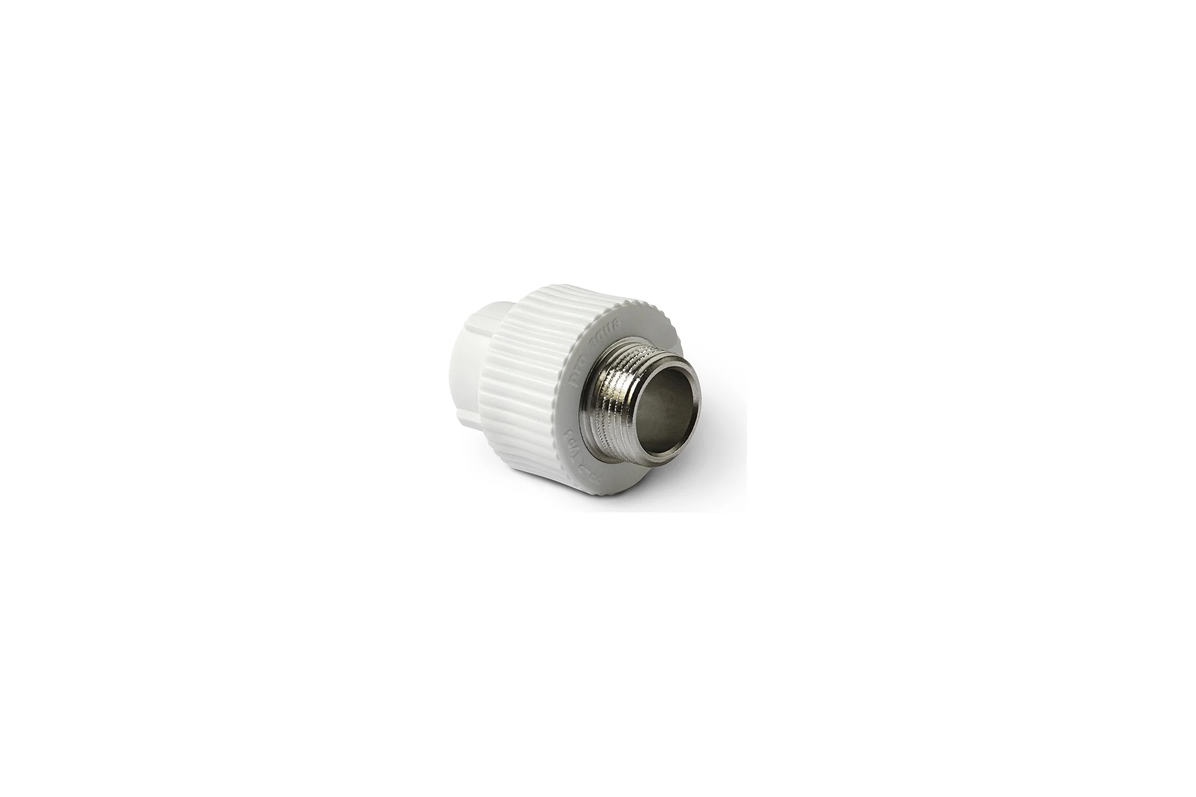 Комбинированная муфта PRO AQUA PP-R НР белая d-25 мм 1/2" PA23012Pb