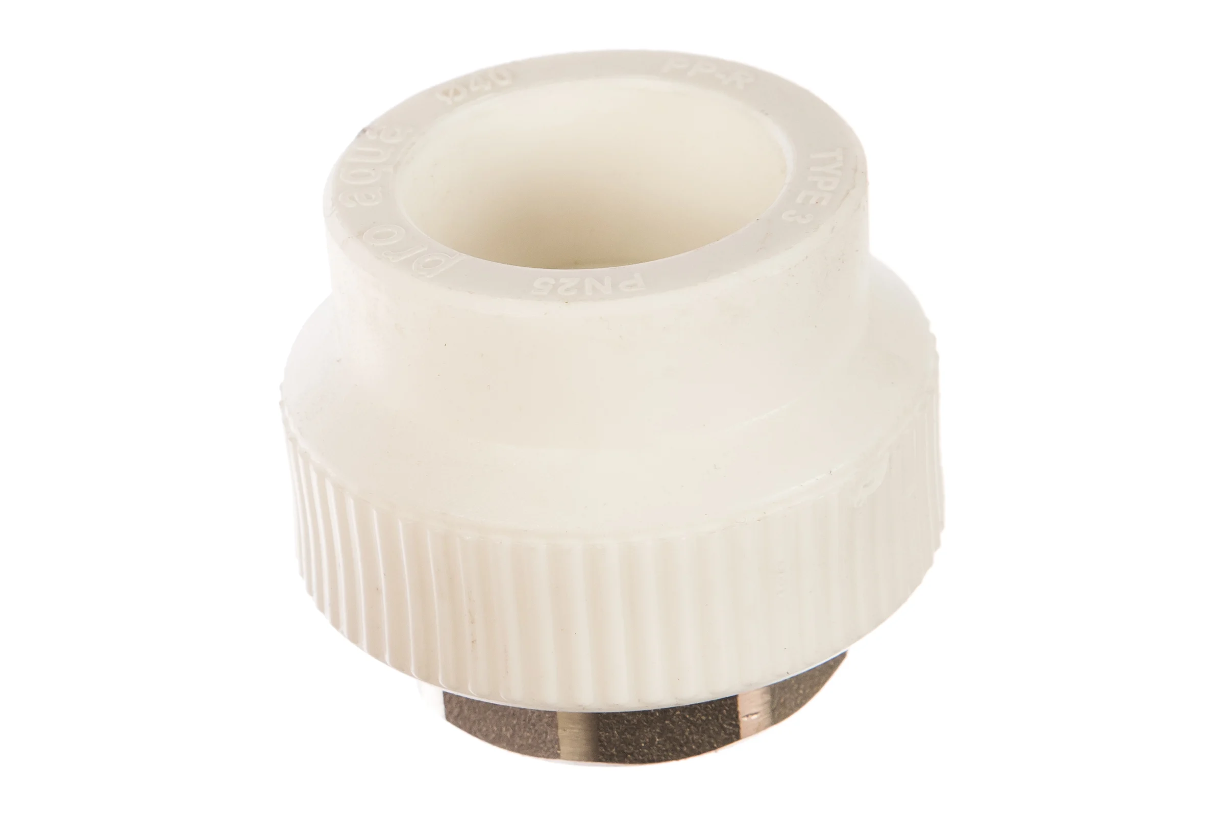 Комбинированная муфта под ключ PRO AQUA PP-R ВР белая d-40 мм 1 1/4" PA22520Pb