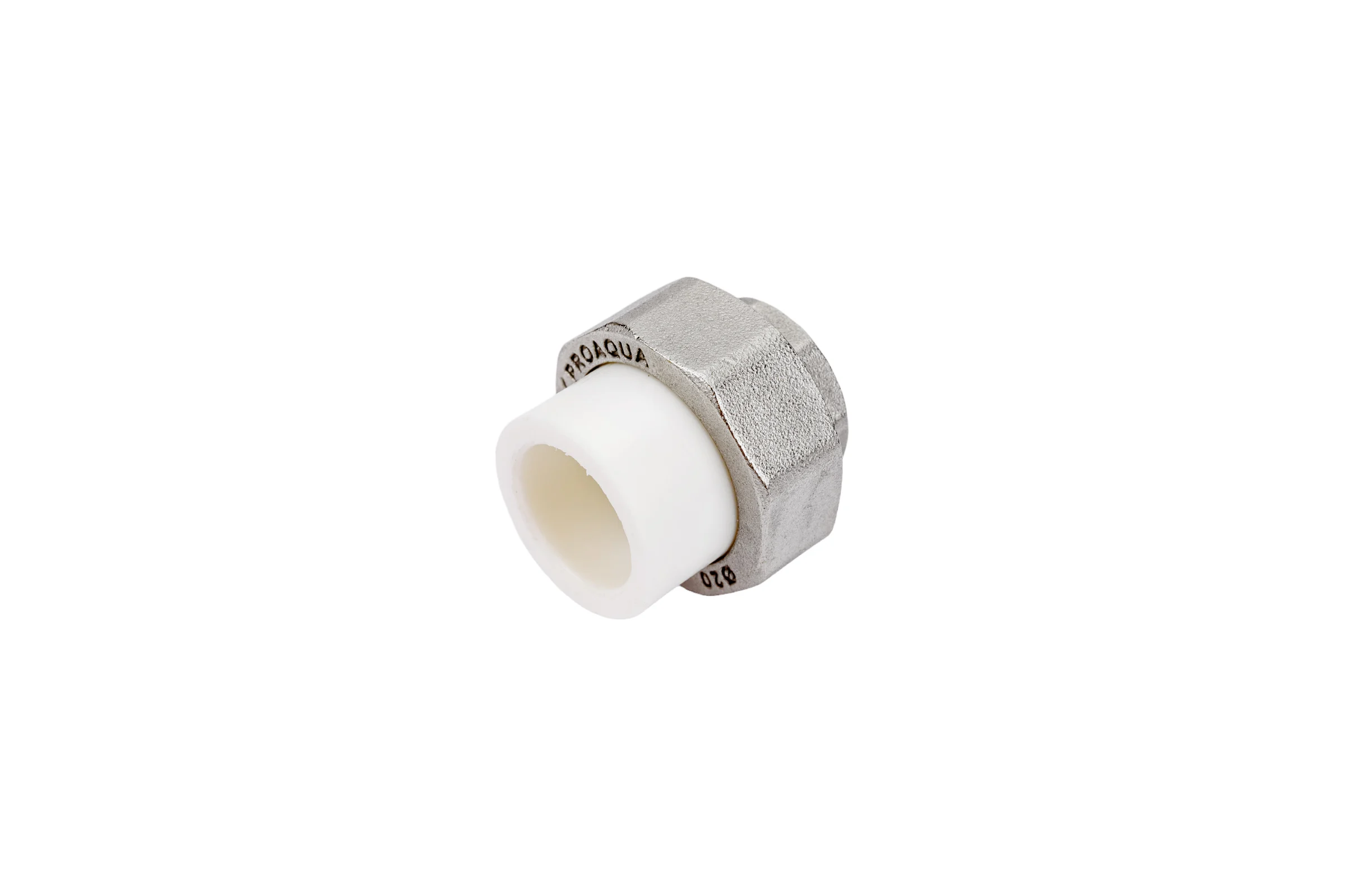 Комбинированная разъемная муфта (американка) PRO AQUA PP-R ВР белая d-20 мм 1/2" PA20008b