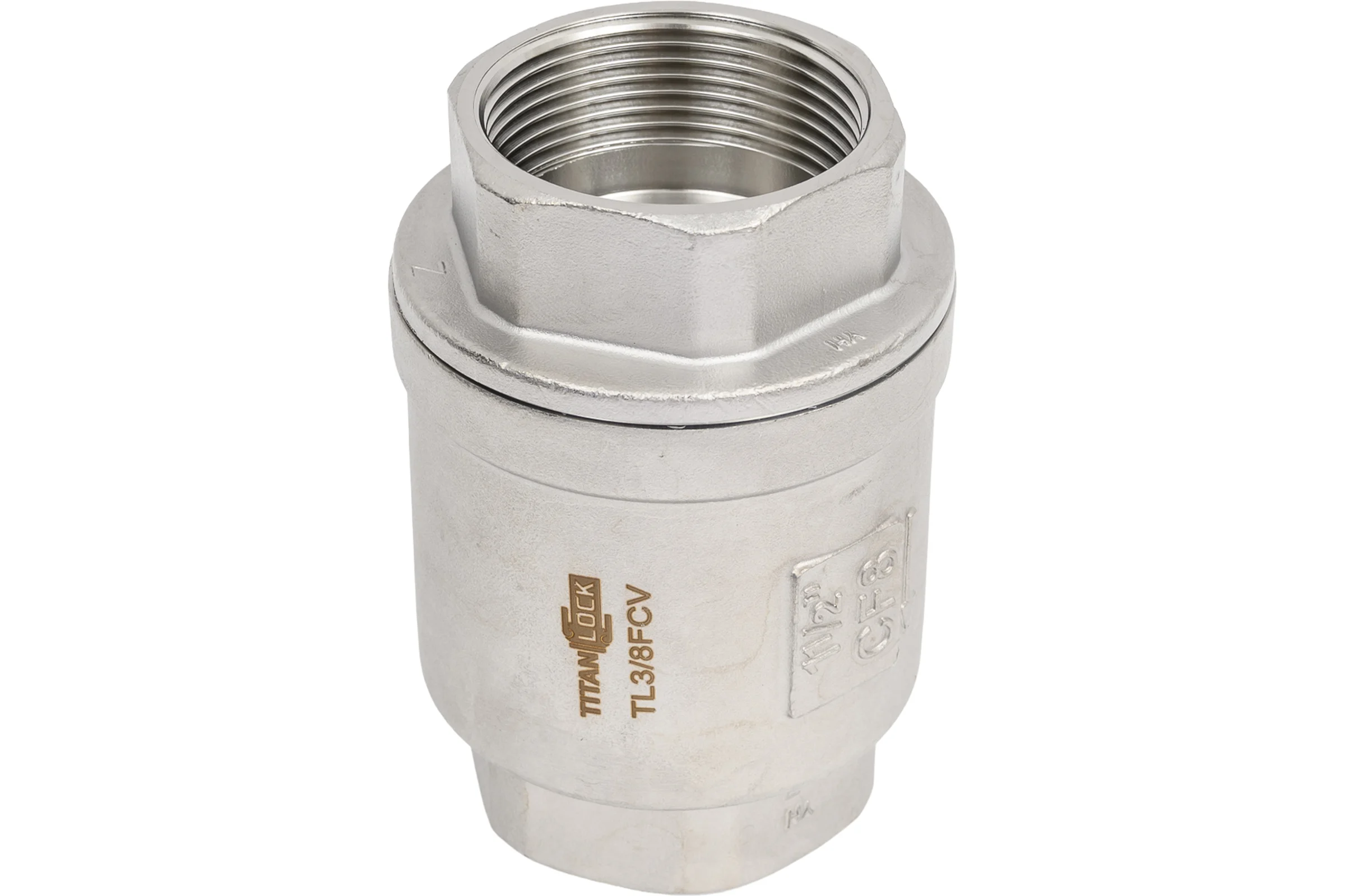Обратный клапан TITAN LOCK  муфтовый нержавеющий AISI304, ВР/ВР 1 1/2", TL1.1/2FCV