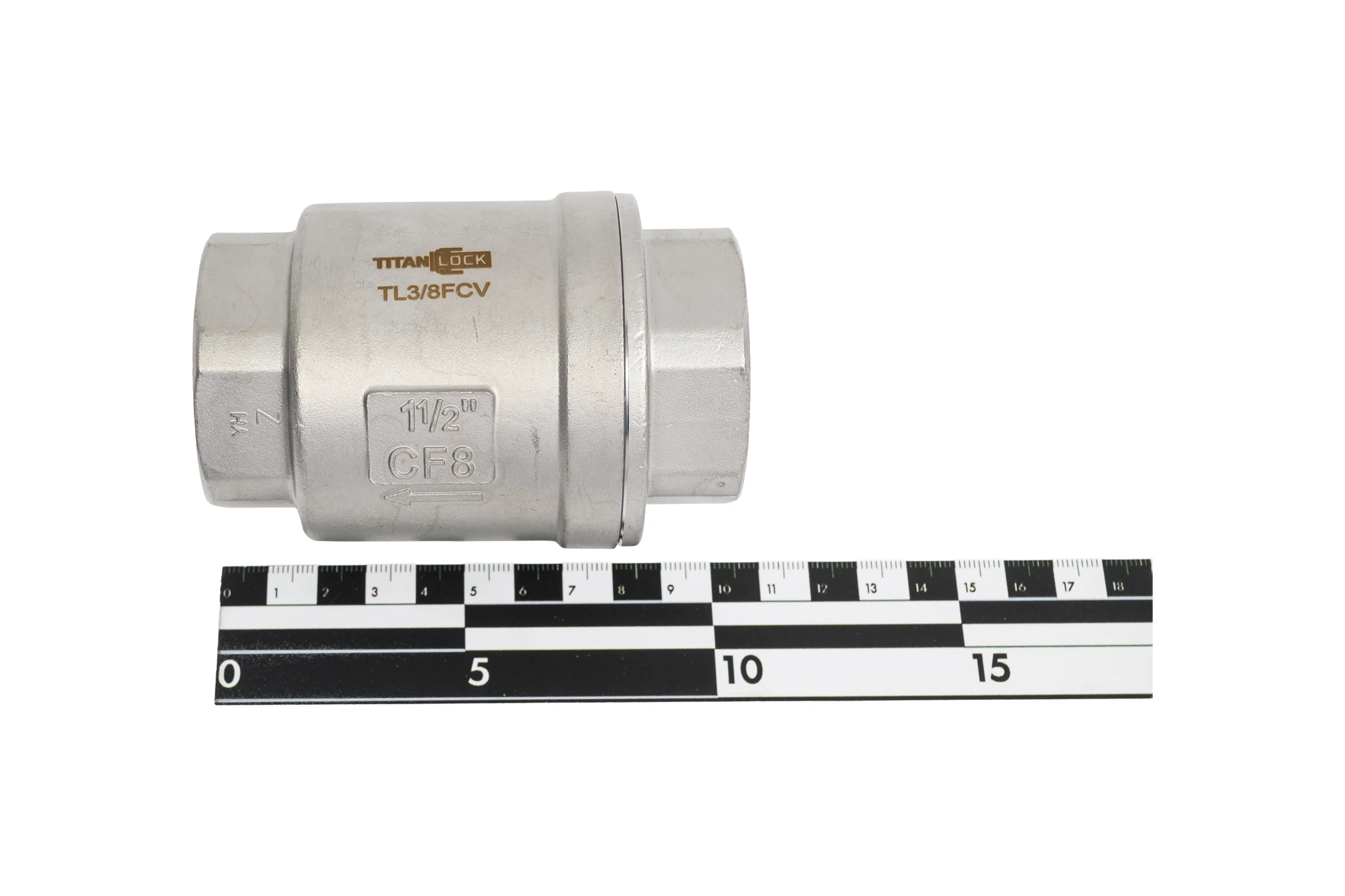 Обратный клапан TITAN LOCK  муфтовый нержавеющий AISI304, ВР/ВР 1 1/2", TL1.1/2FCV