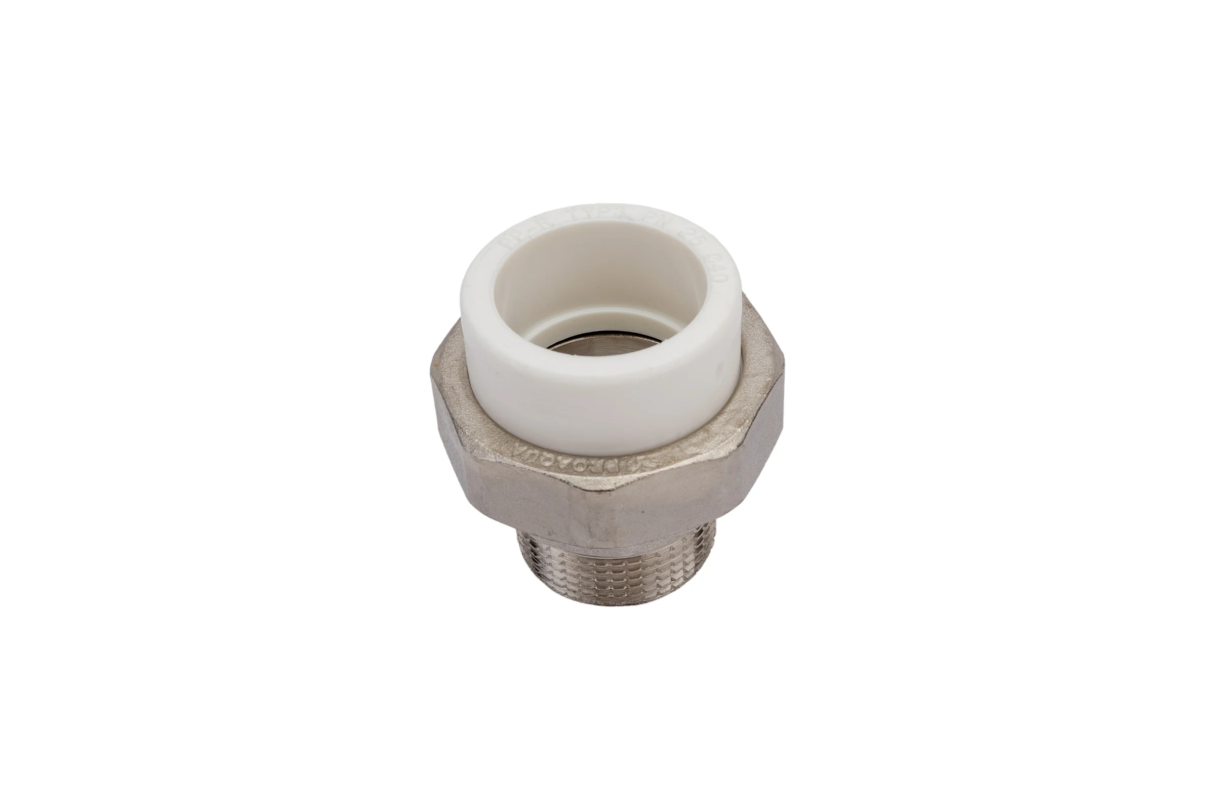 Комбинированная разъемная муфта (американка) PRO AQUA PP-R НР белая d-40 мм 1 1/4" PA21020b