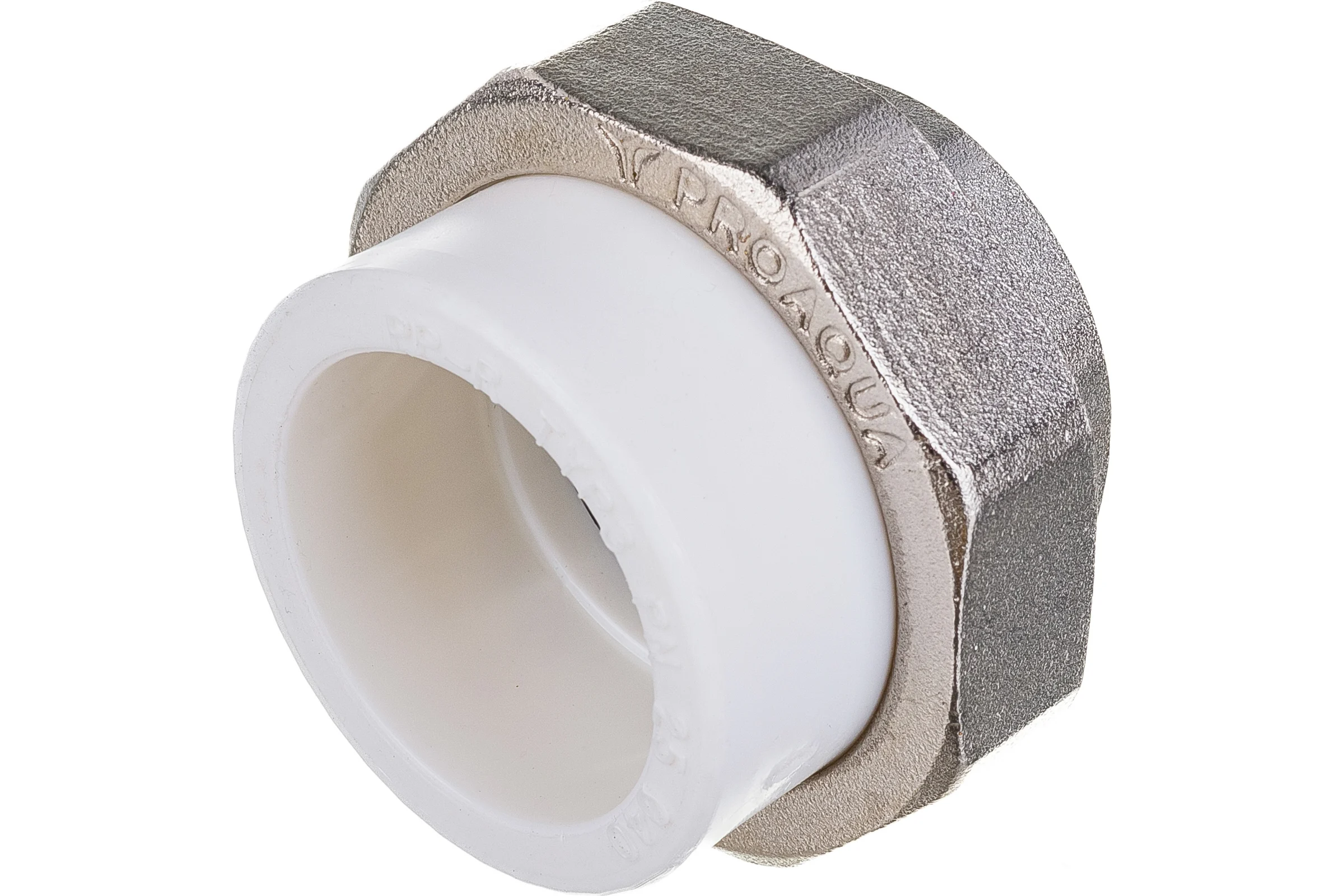 Комбинированная разъемная муфта (американка) PRO AQUA PP-R ВР белая d-40 мм 1 1/4" PA20020b