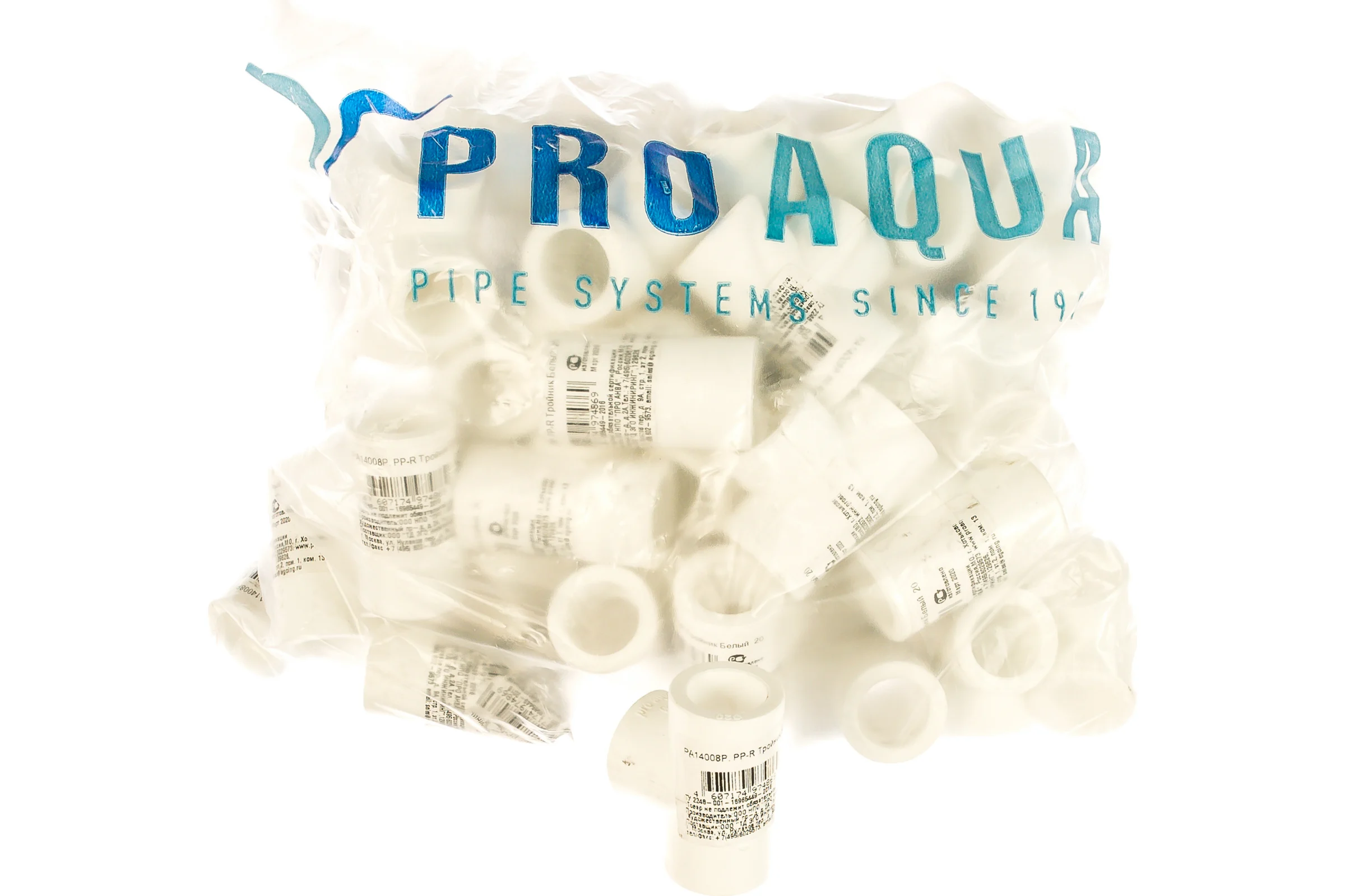 Тройник PRO AQUA PP-R белый 20 мм PA14008Pb